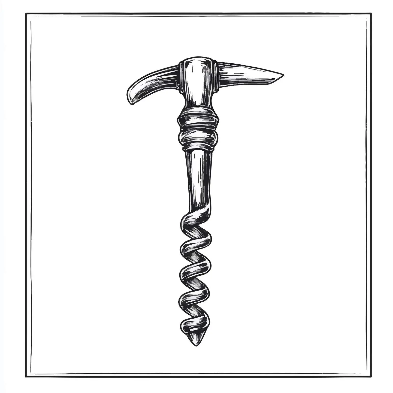Hand-Drawn Corkscrew Sommelier Knife Sketch — free download from Dotvec