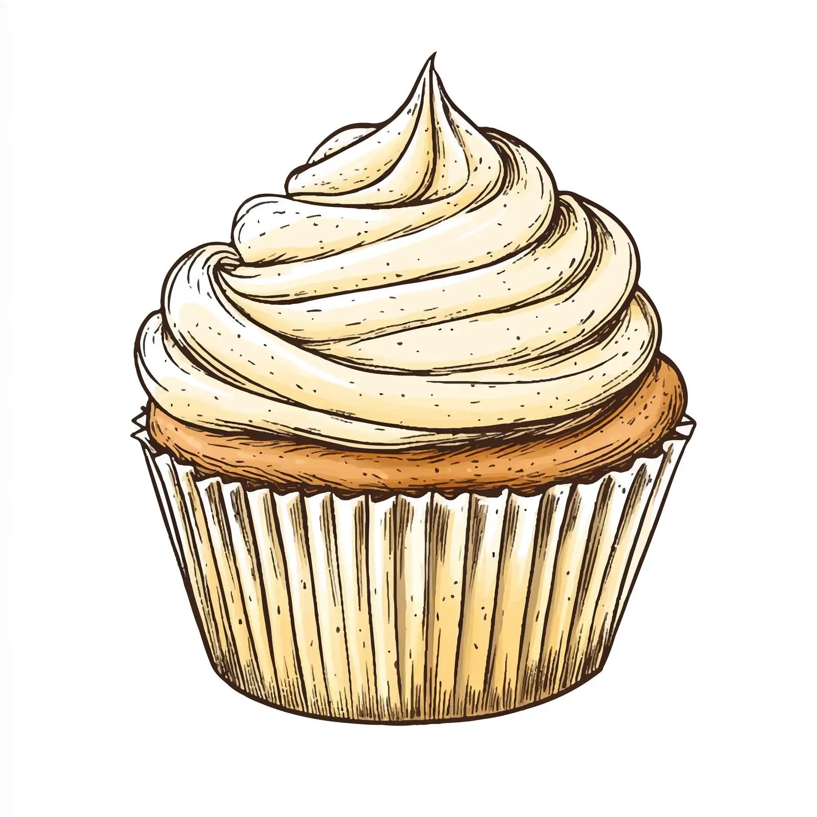 Creamy Muffin Sketch on White Background — free download from Dotvec