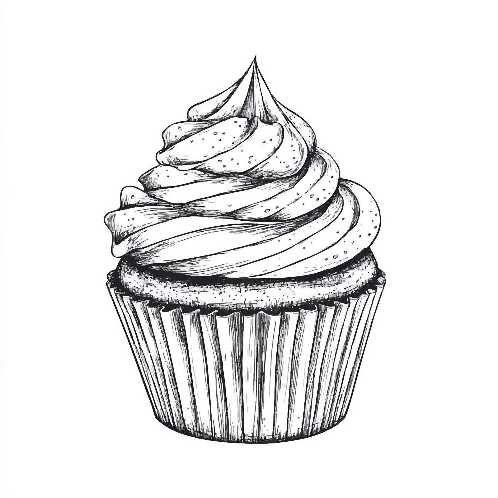 Hand Drawn Creamy Muffin Sketch — free download from Dotvec