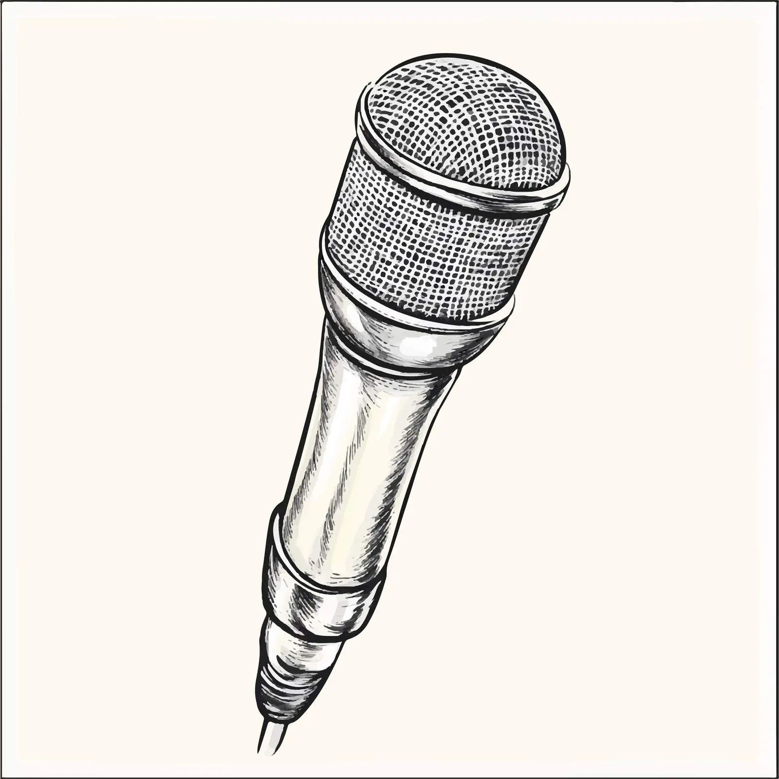 Hand-Drawn Crystal Microphone Illustration — free download from Dotvec