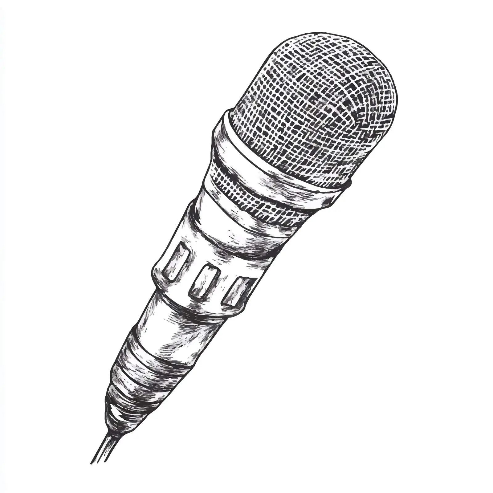 Hand-Drawn Crystal Microphone Illustration — free download from Dotvec