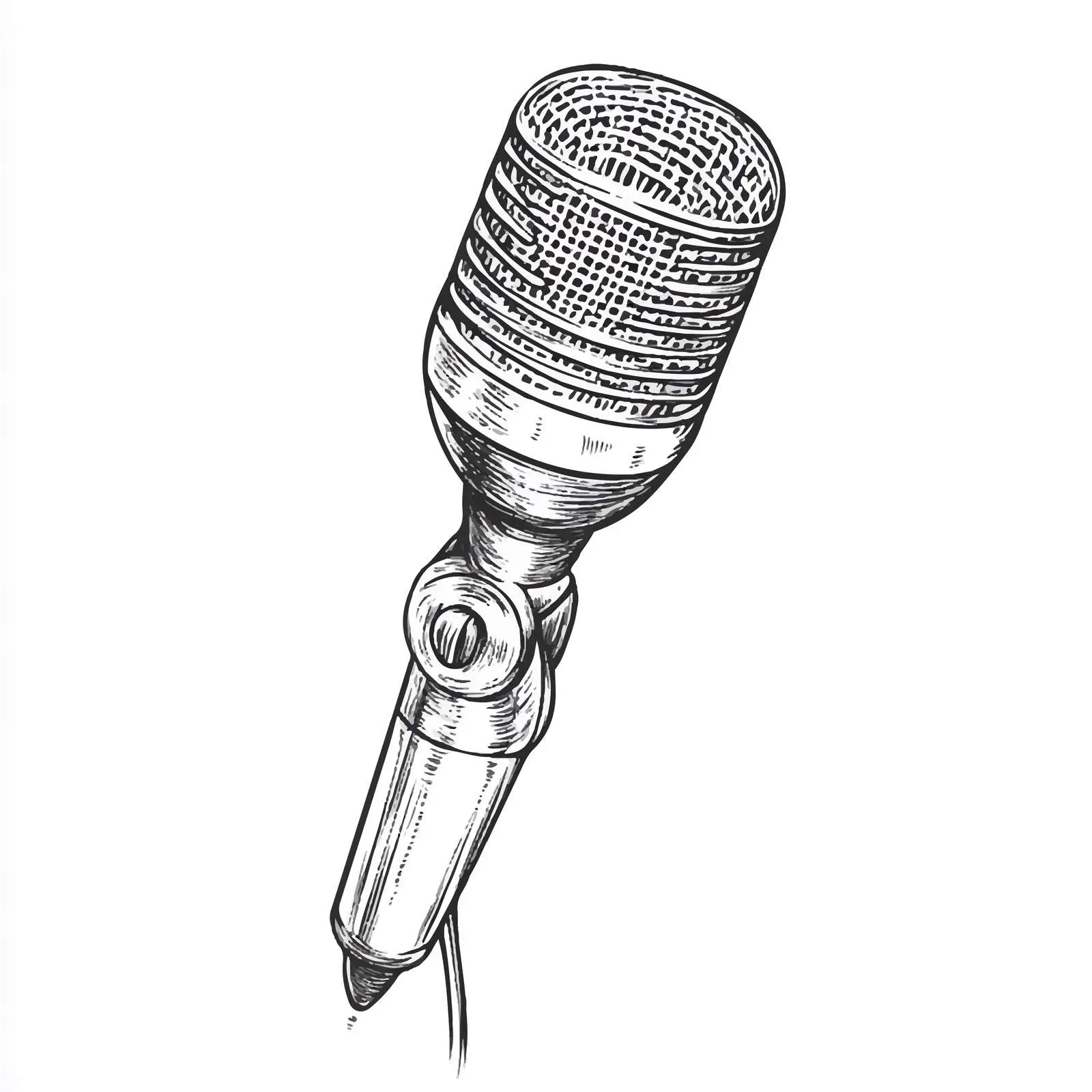 Hand-Drawn Crystal Microphone Sketch — free download from Dotvec