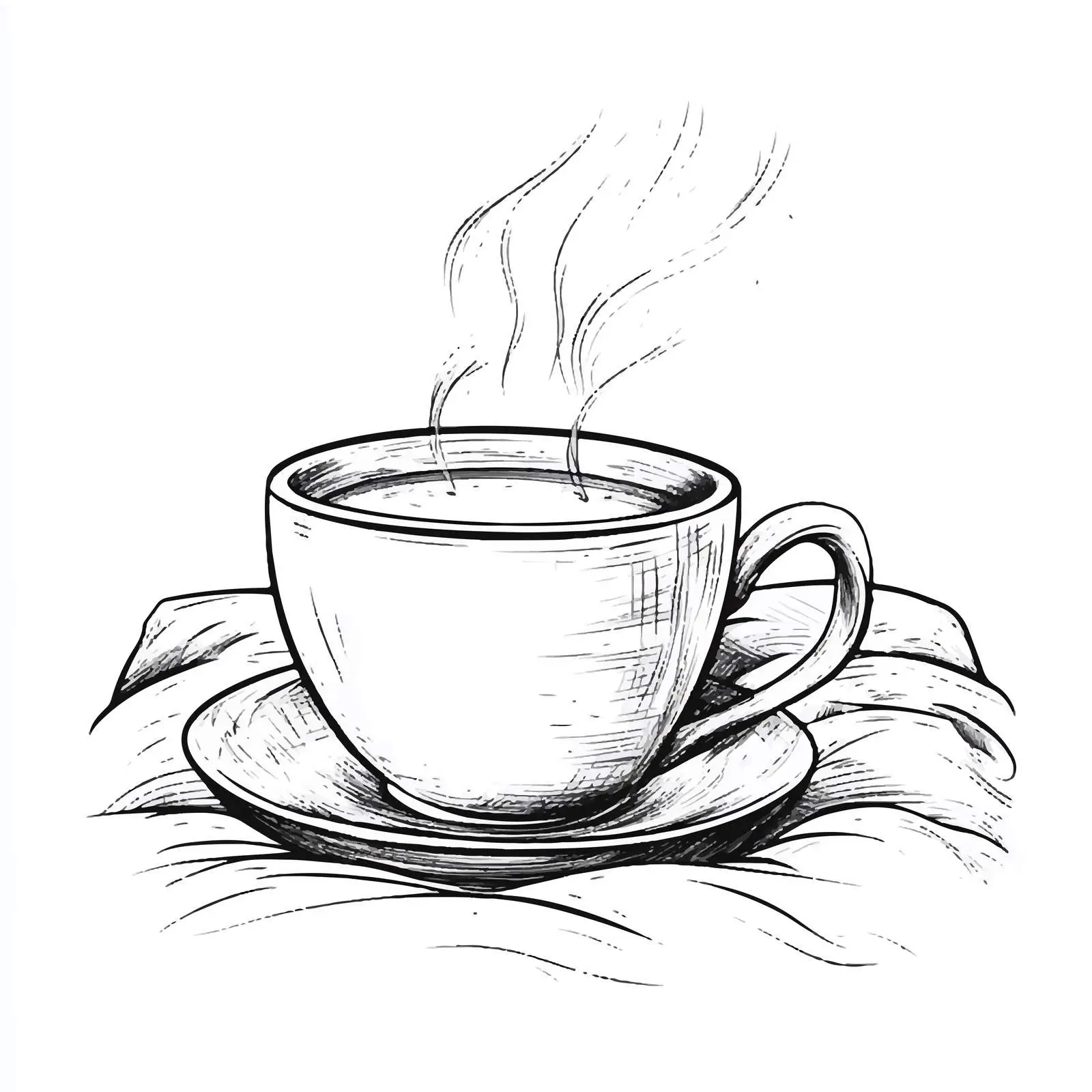 Warm Tea Cup Hand-Drawn Sketch for Relaxation — free download from Dotvec
