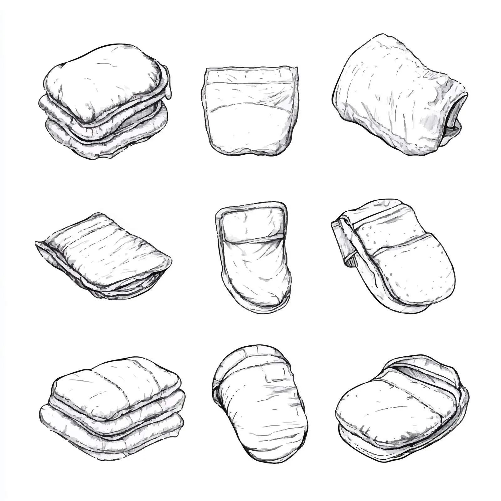 Hand-Drawn Diaper Sketch on White Background — free download from Dotvec