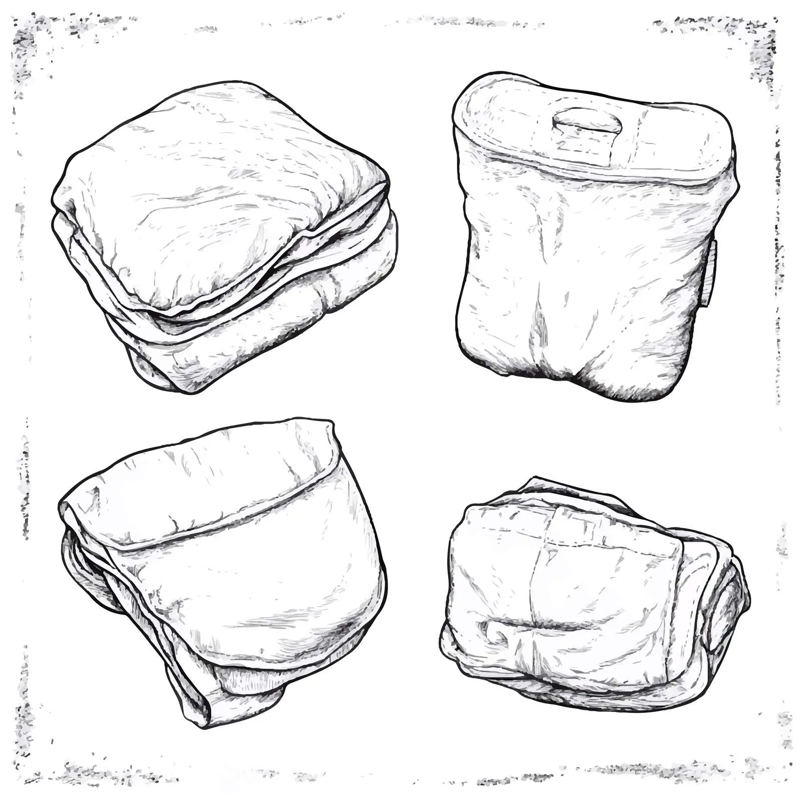 Hand Drawn Diaper Sketch on White Background — free download from Dotvec