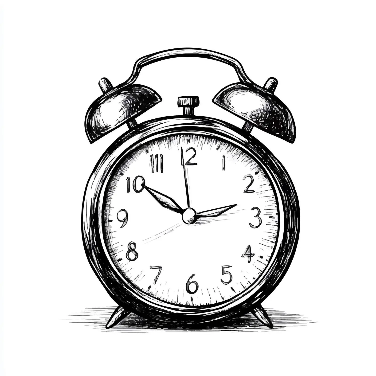 Hand-Drawn Digital Alarm Clock Vector Illustration — free download from Dotvec