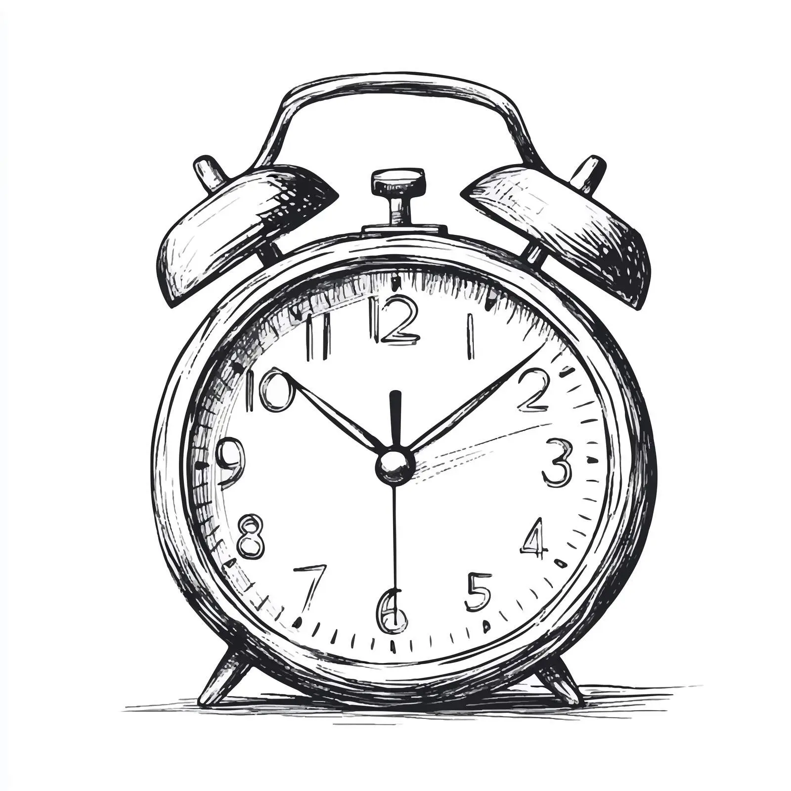 Hand-Drawn Digital Alarm Clock Illustration — free download from Dotvec
