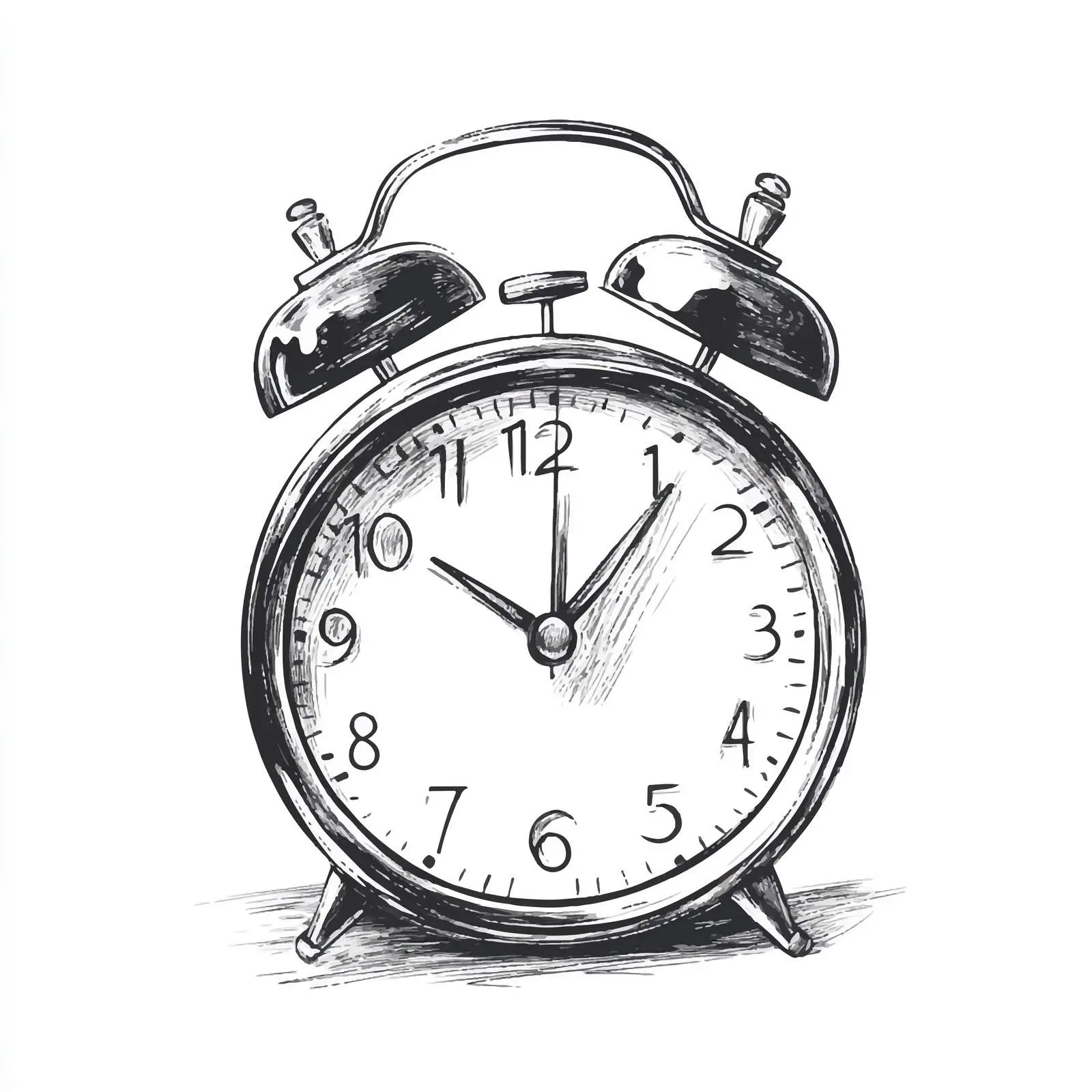 Hand-Drawn Digital Alarm Clock Sketch — free download from Dotvec