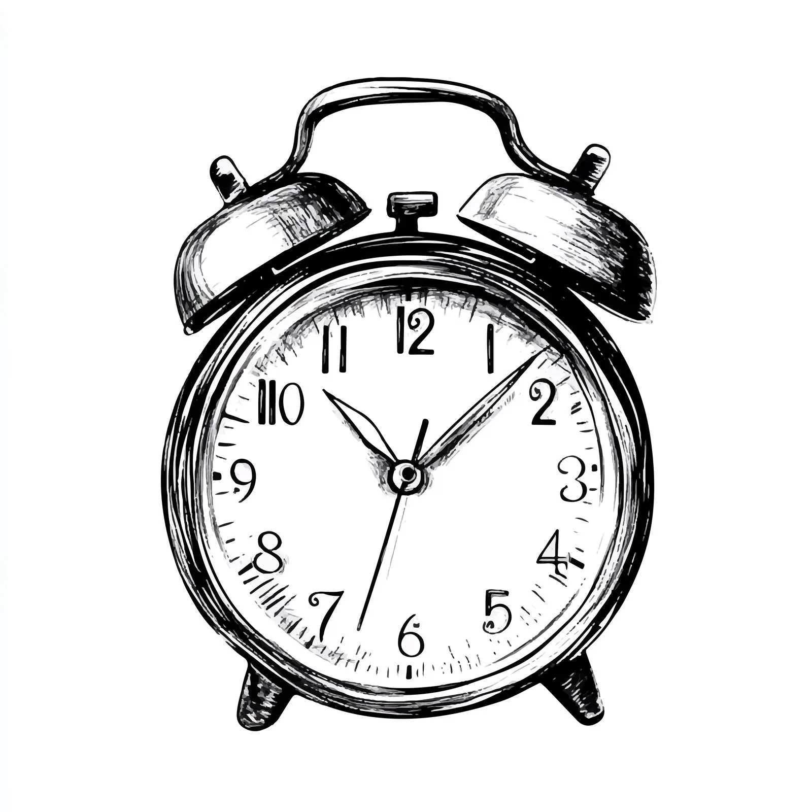 Hand-Drawn Digital Alarm Clock Illustration — free download from Dotvec