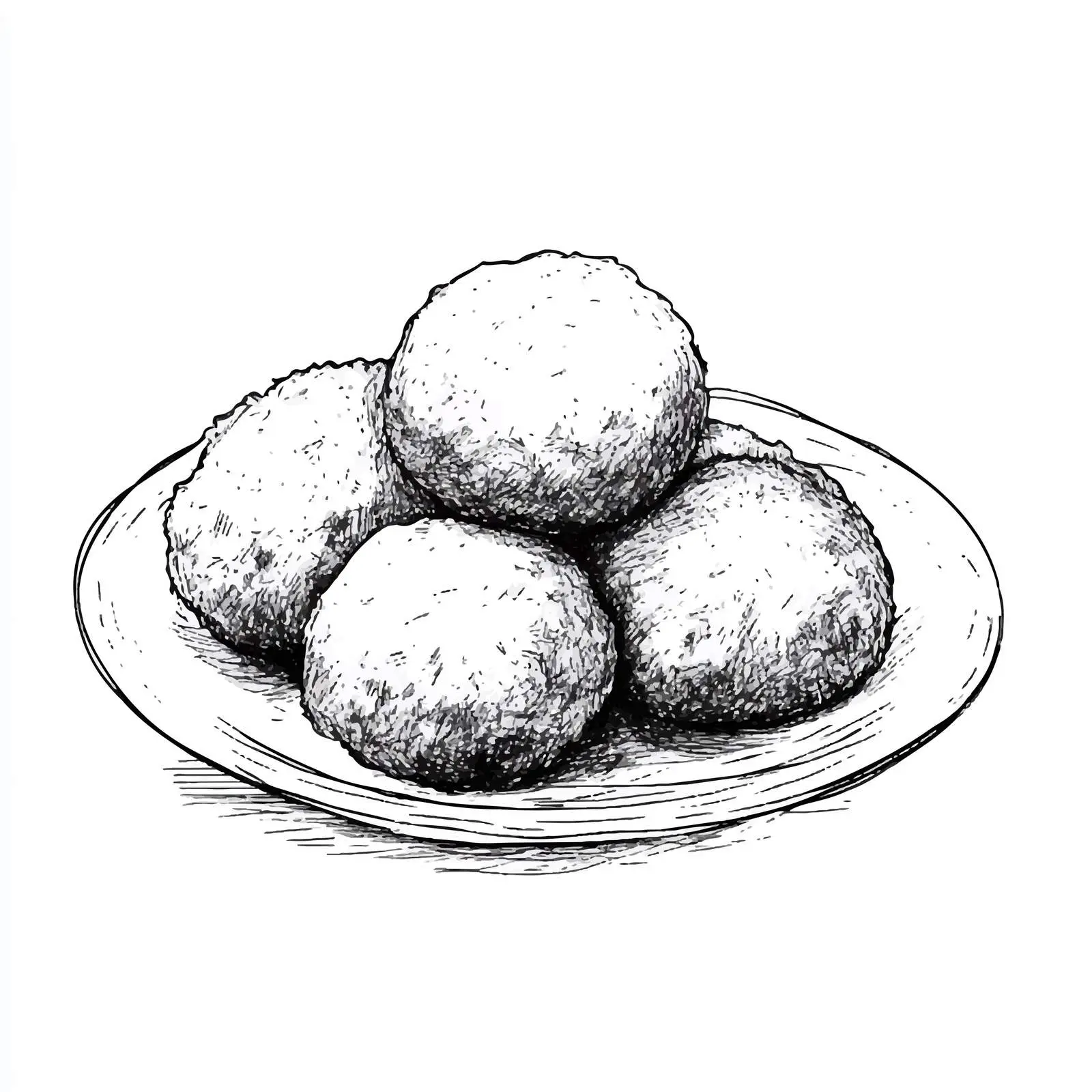 Hand-Drawn Dutch Bitterballen Meat Patties Illustration – free sketch illustration image from Dotvec