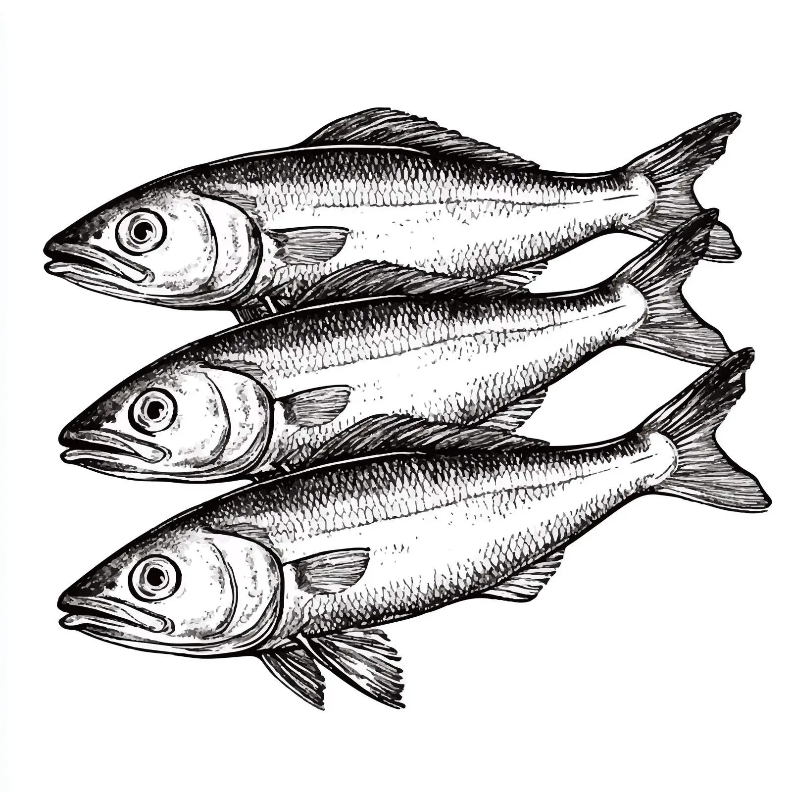 Hand-Drawn Dutch Herring Sketch on White Background — free download from Dotvec