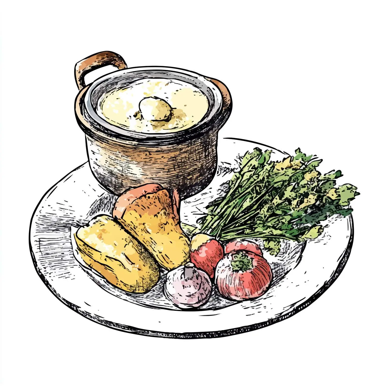 Hand-Drawn Dutch Hutshot and Stamppot Vector — free download from Dotvec