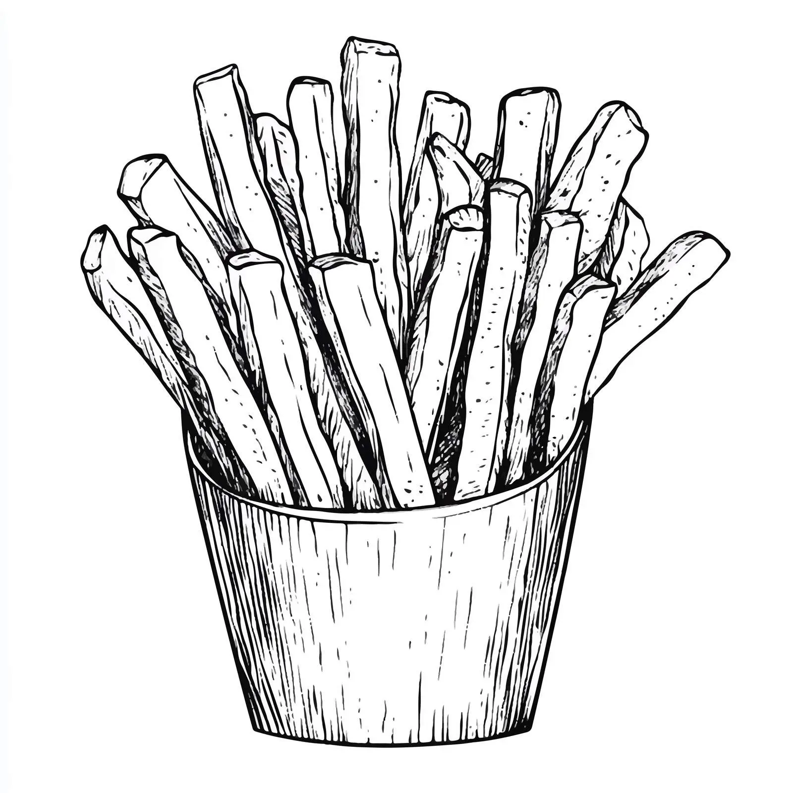 Hand Drawn Dutch Patat Fries Sketch – free vector lines image from Dotvec