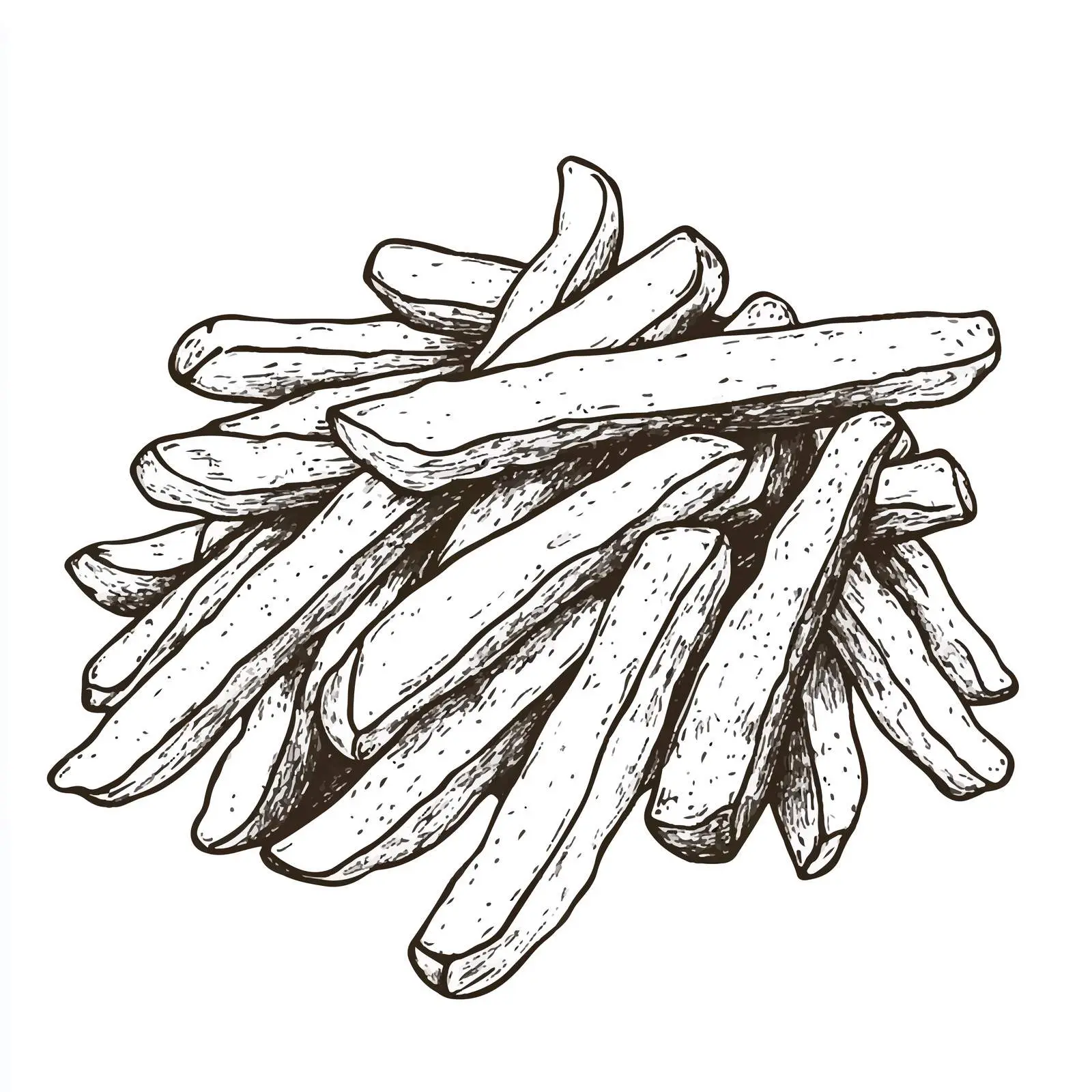 Hand-Drawn Dutch Patat Fries Sketch — free download from Dotvec