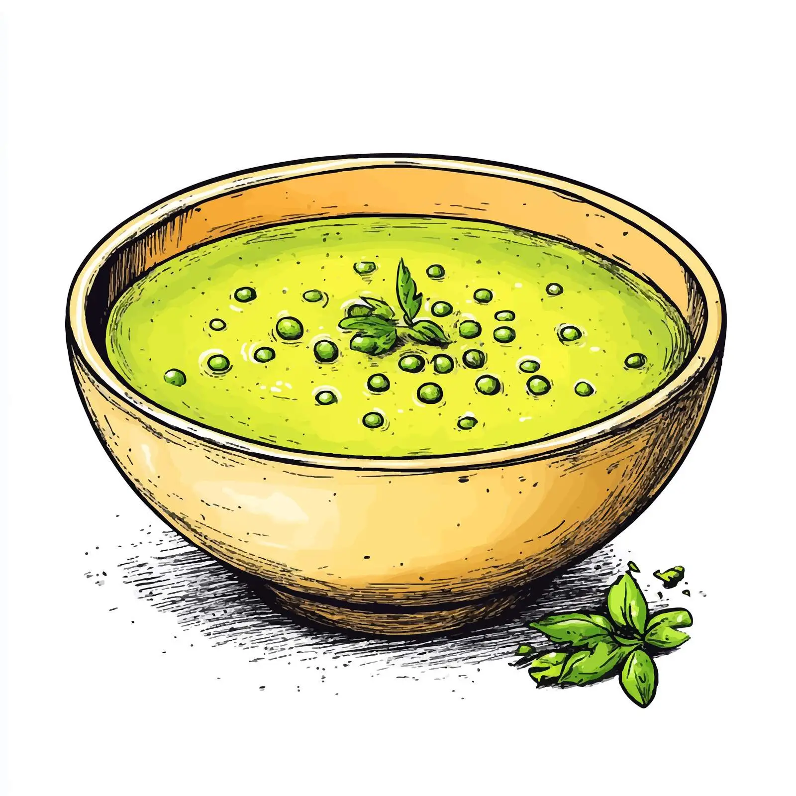 Hand-Drawn Dutch Pea Soup Sketch – free pea soup image from Dotvec