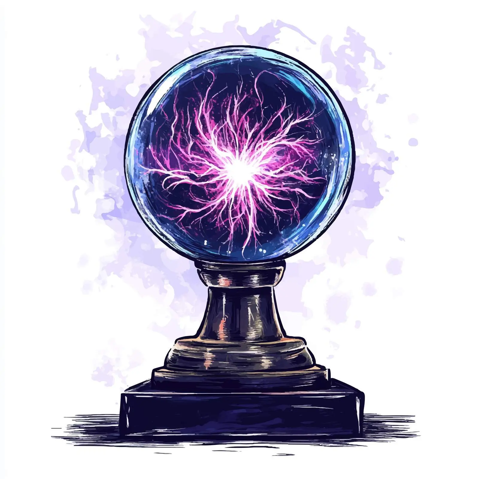 Hand-drawn Plasma Ball Sketch Illustration — free download from Dotvec