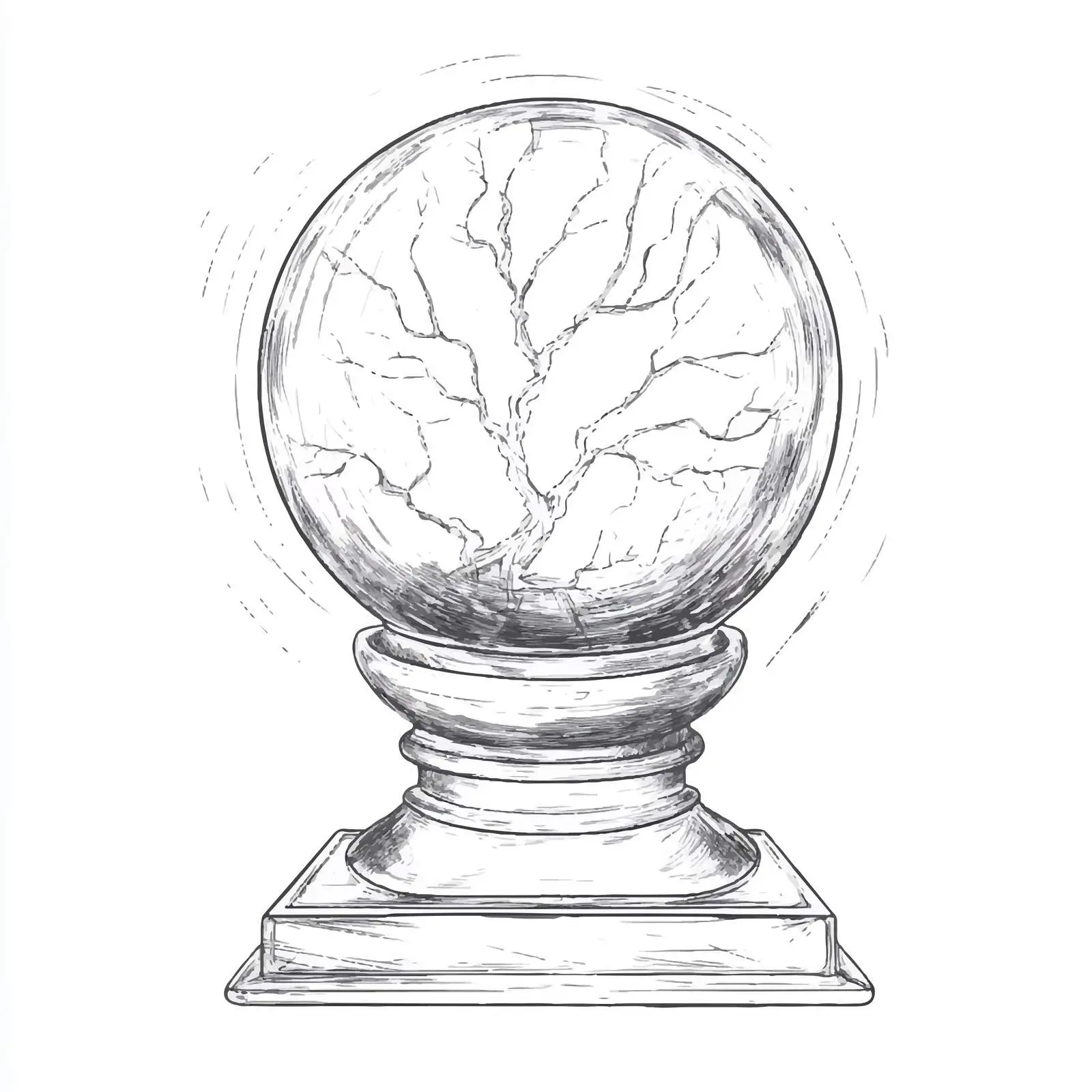 Hand-Drawn Magic Plasma Ball Sketch — free download from Dotvec