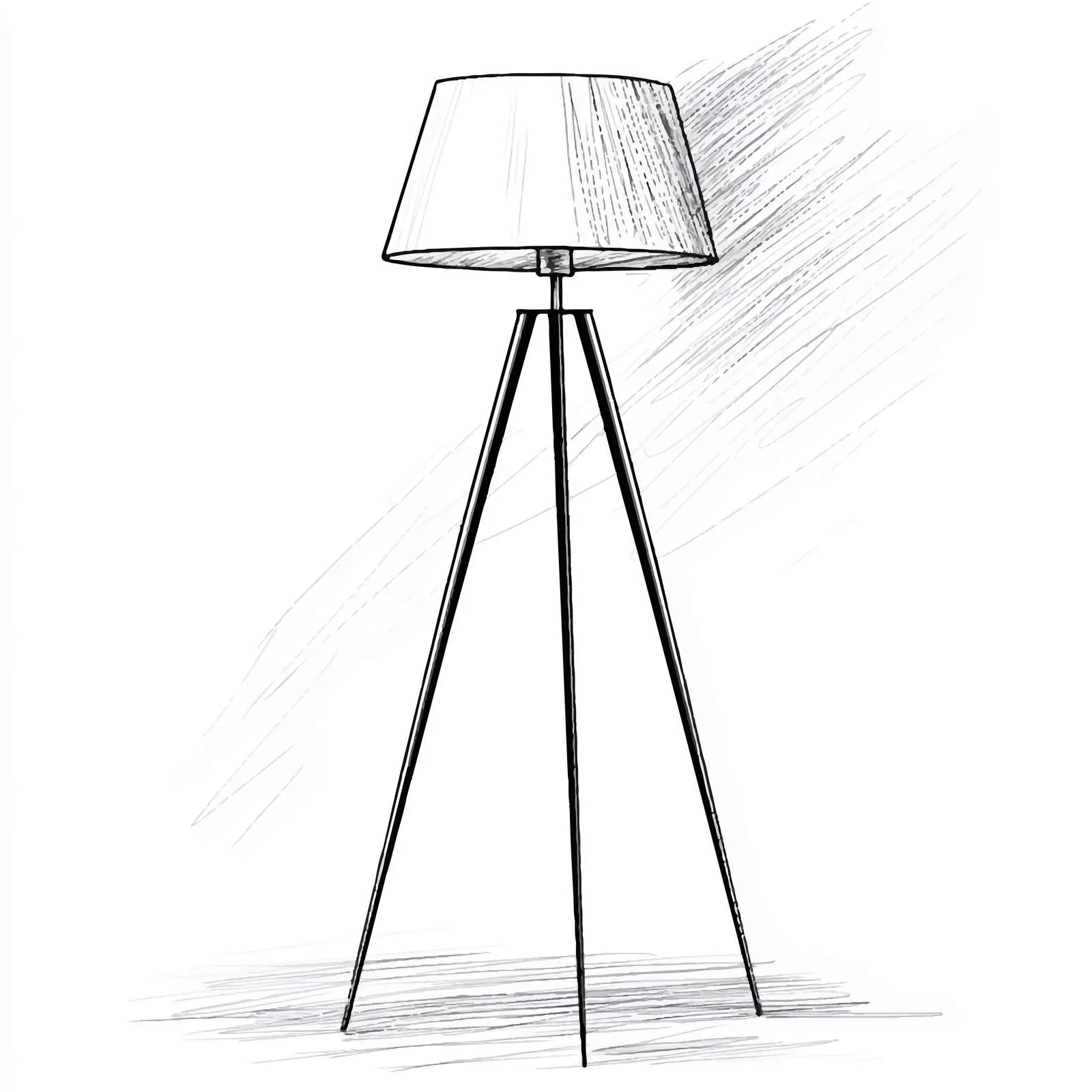 Hand-Drawn Floor Lamp Vector Design — free download from Dotvec