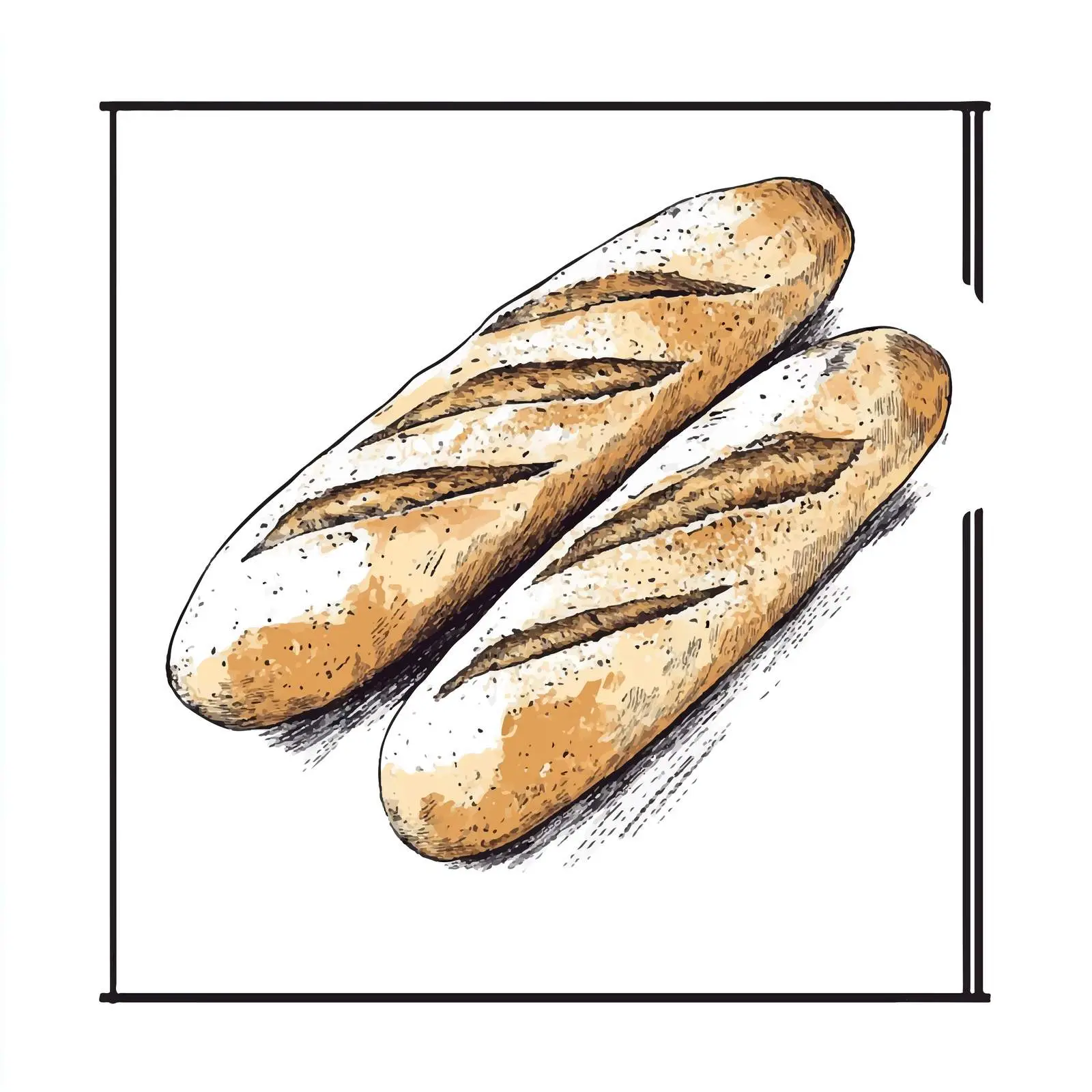 Hand Drawn French Baguette Sketch — free download from Dotvec