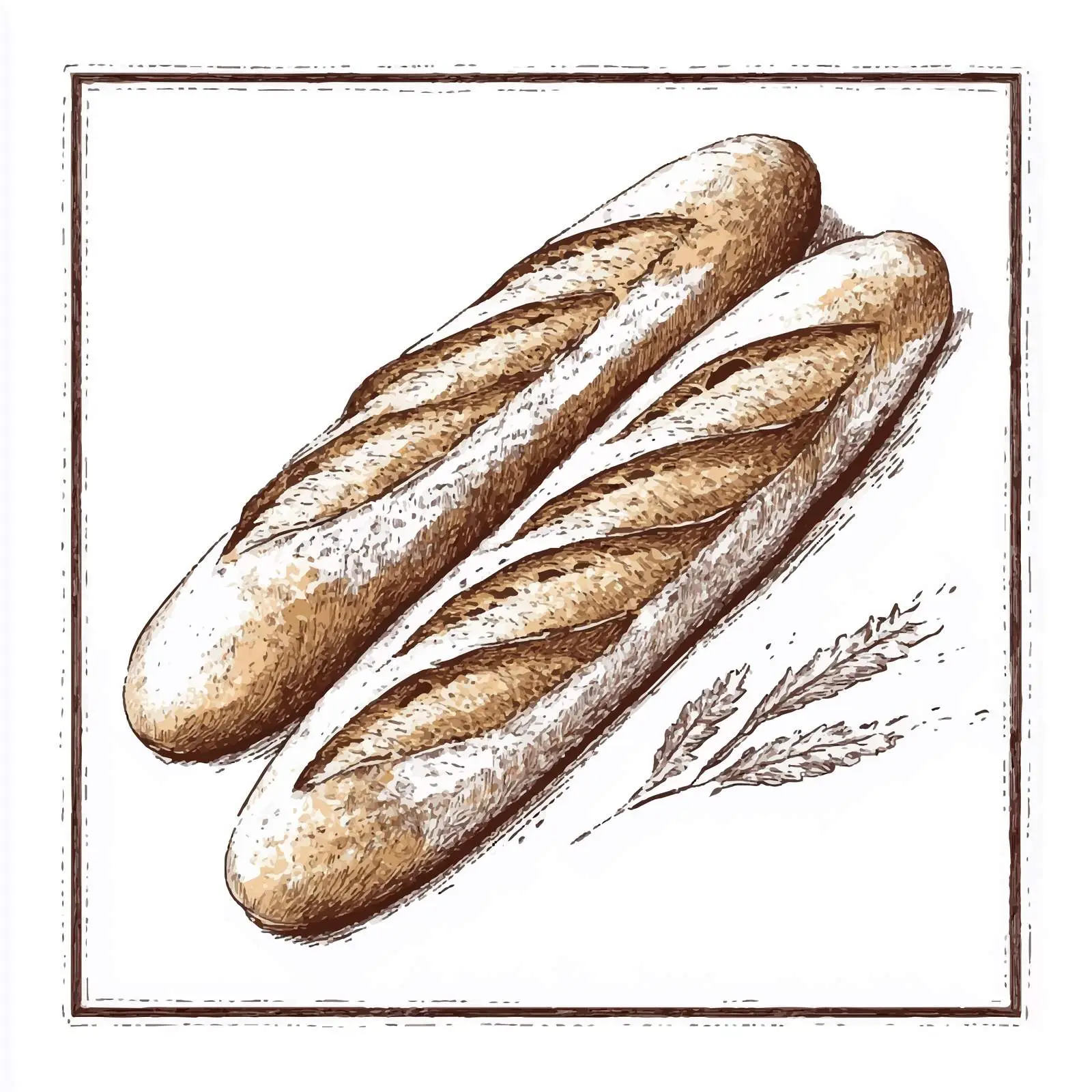 Hand-Drawn French Baguette Bread Sketch — free download from Dotvec
