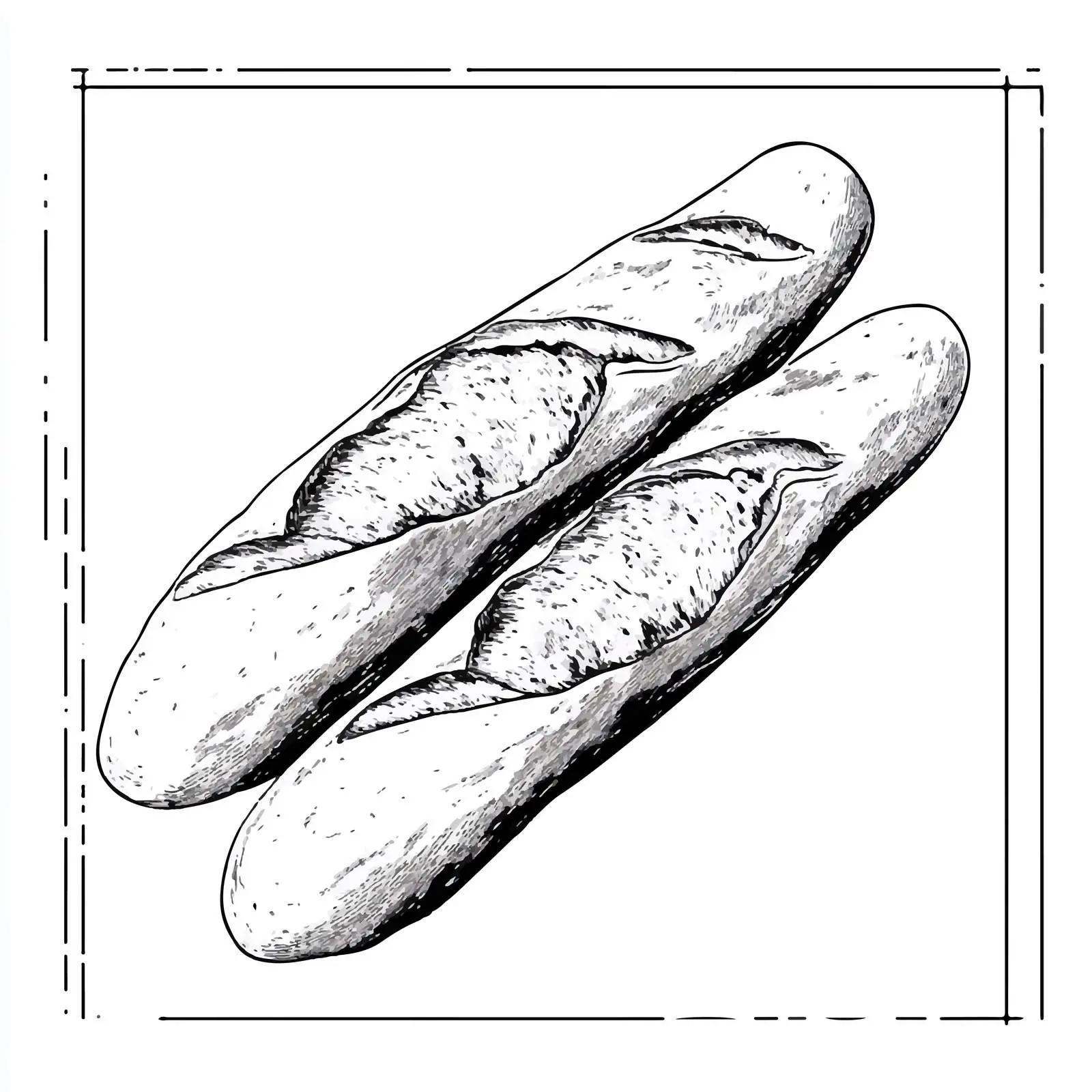 Hand-Drawn French Baguette Bread Sketch — free download from Dotvec