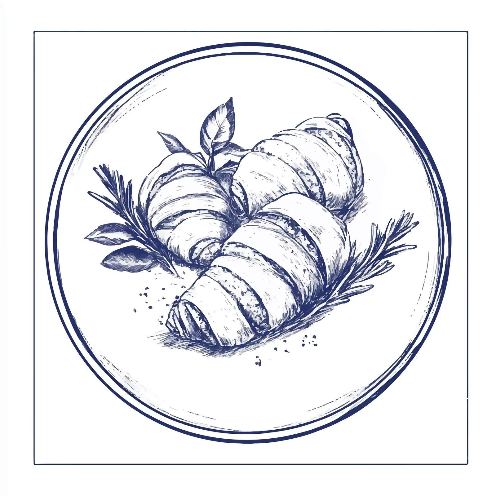 Artistic Cordon Bleu Sketch on White Background — free download from Dotvec
