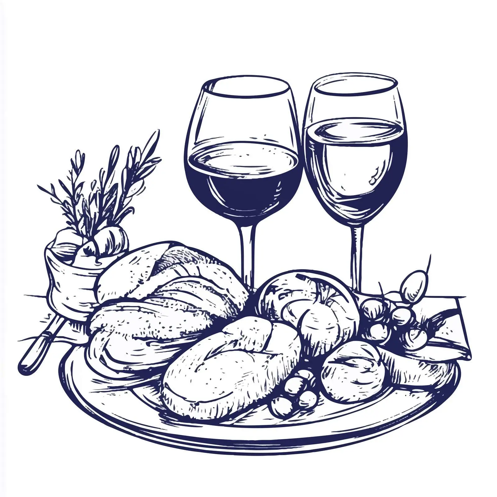 Hand-Drawn French Cordon Bleu Sketch – free cordon bleu image from Dotvec