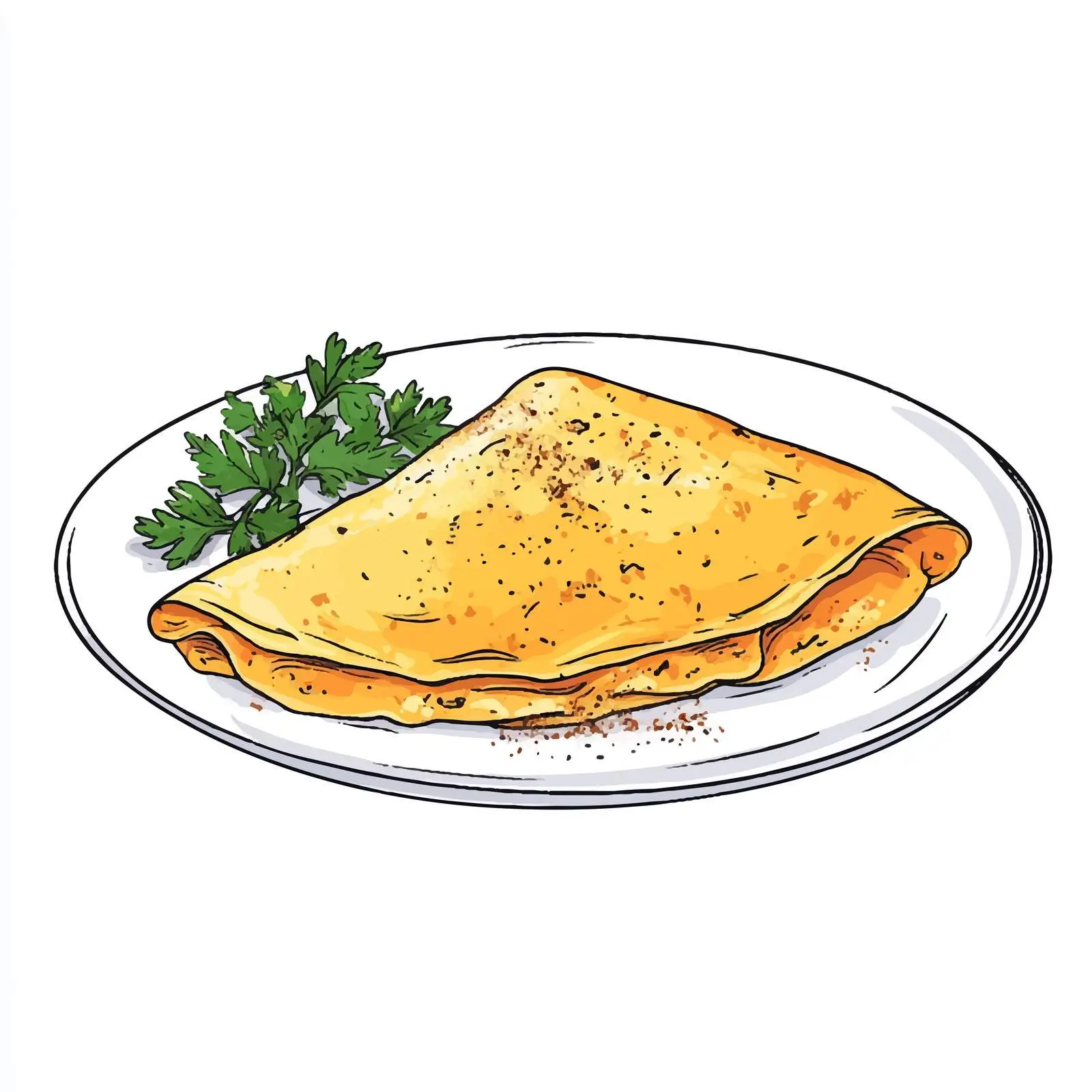 Hand Drawn French Omelette Illustration — free download from Dotvec