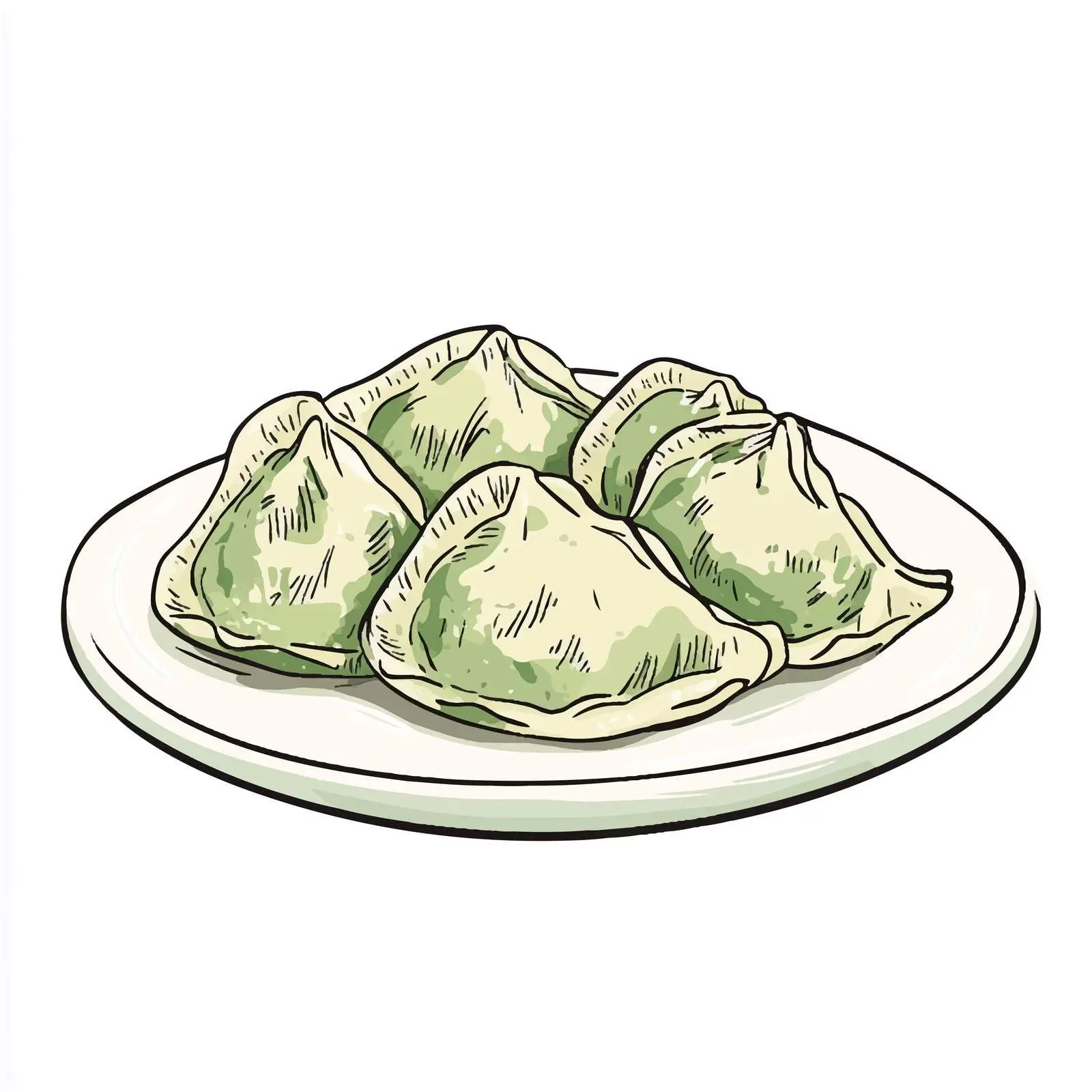 Hand-Drawn German Maultaschen Dumplings Sketch — free download from Dotvec