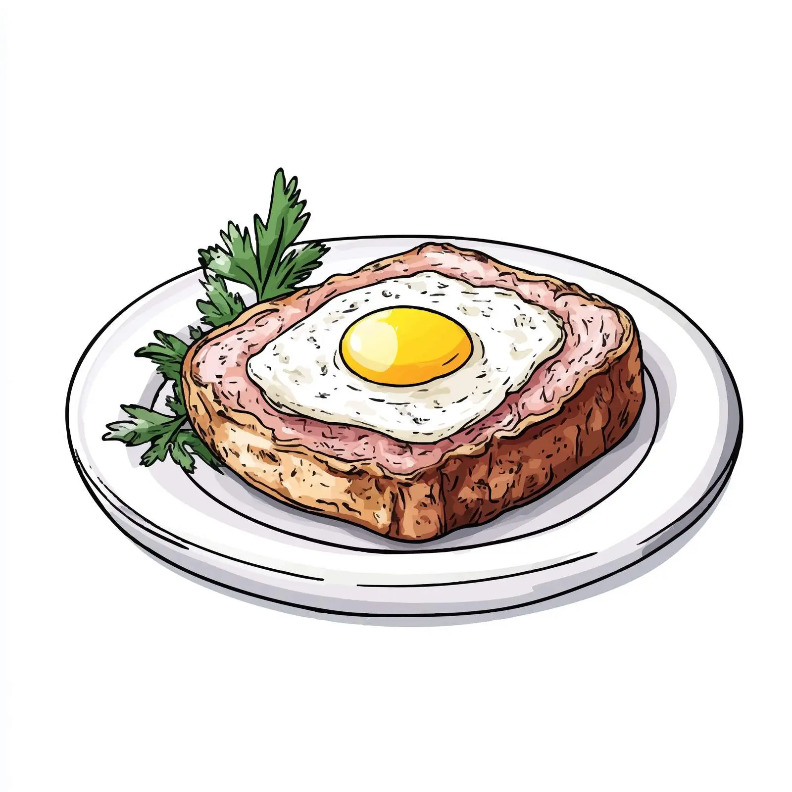Hand-Drawn German Meatloaf Sketch with Egg – free butcher image from Dotvec