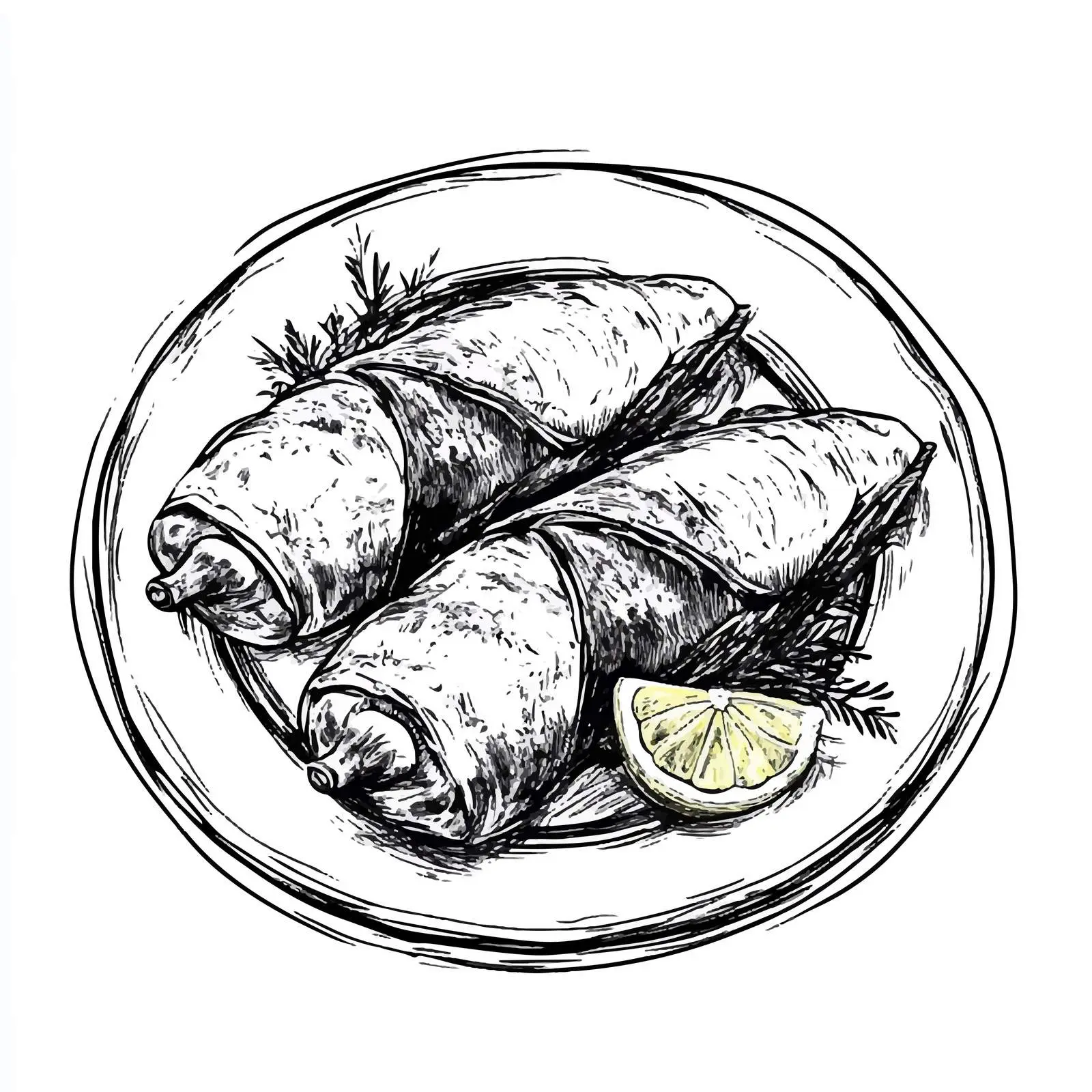 Hand Drawn Sketch of German Rollmops — free download from Dotvec