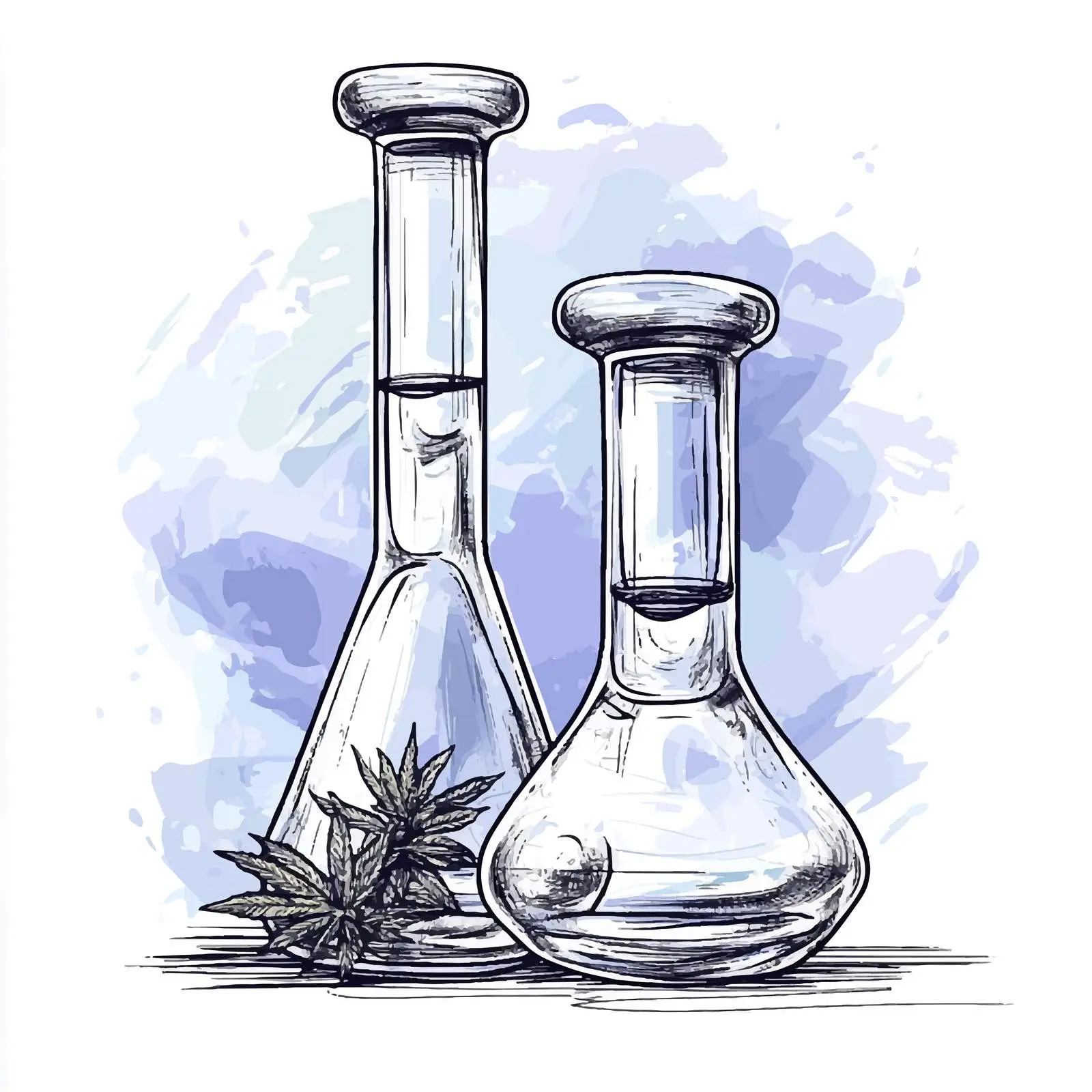 Hand Drawn Glass Bongs Sketch for Smoking — free download from Dotvec