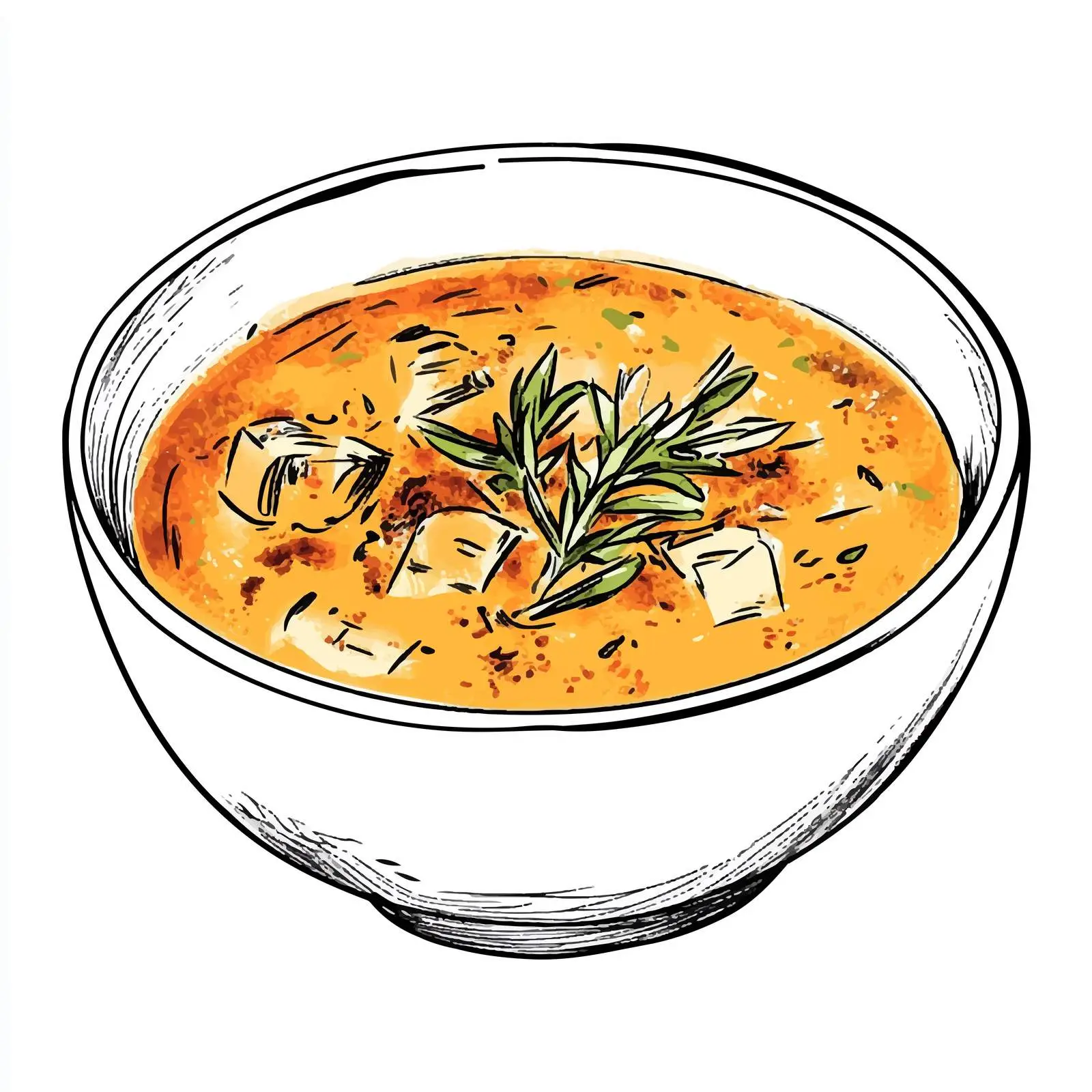 Hand-Drawn Greek Fasolata Soup Illustration — free download from Dotvec