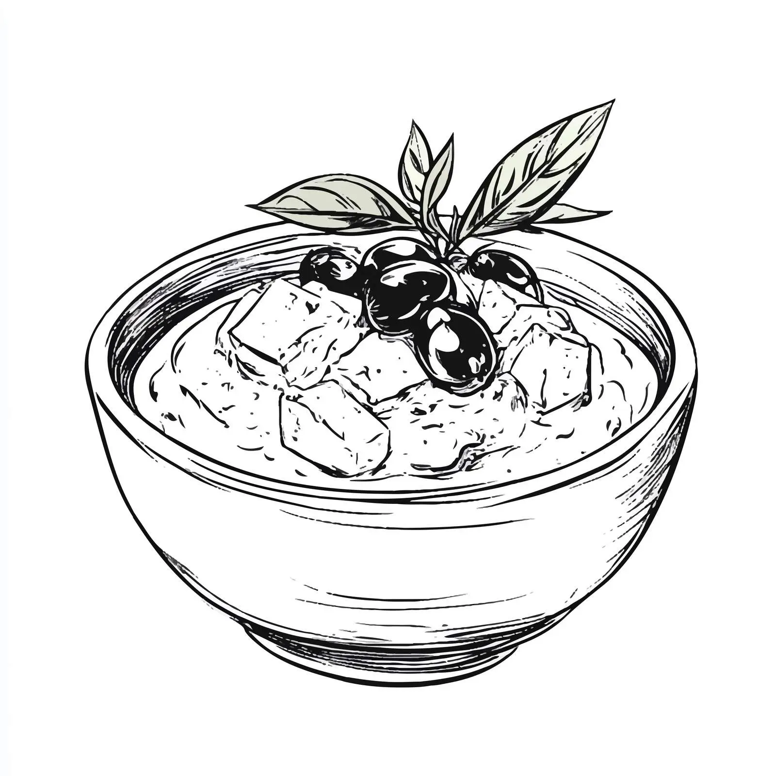 Hand Drawn Greek Taramosalata Sketch — free download from Dotvec
