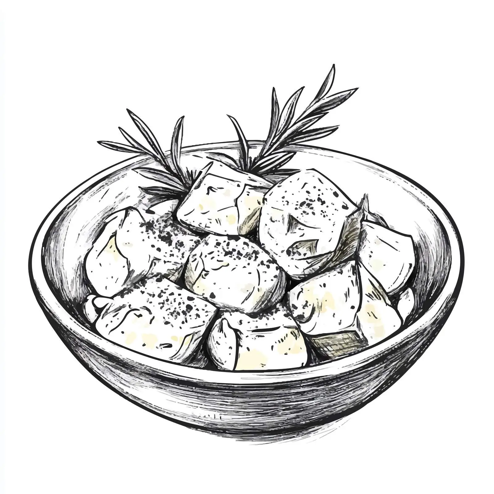 Hand-Drawn Greek Taramosalata Sketch on White Background — free download from Dotvec