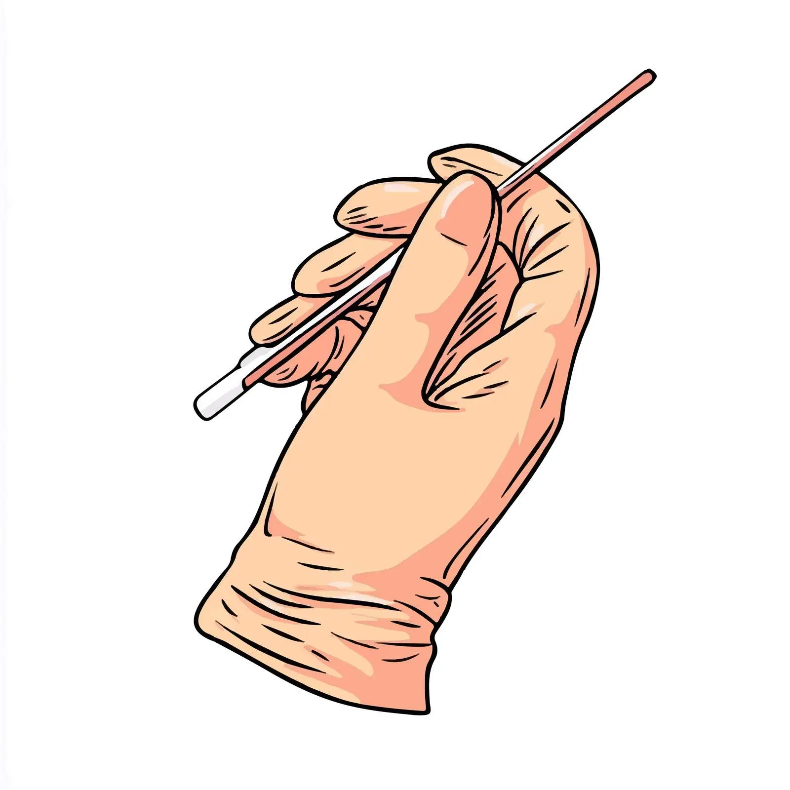 Hand in Glove Applying Wax Sketch — free download from Dotvec