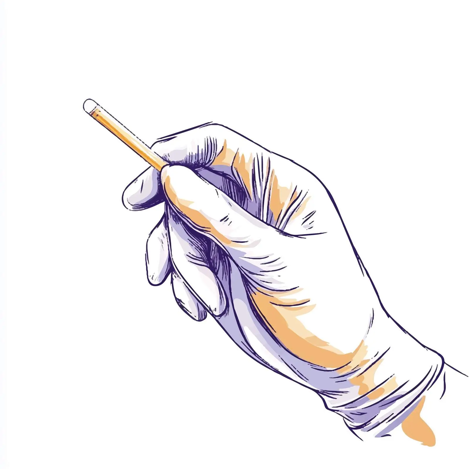 Hand Applying Wax with Glove Sketch – free waxing image from Dotvec