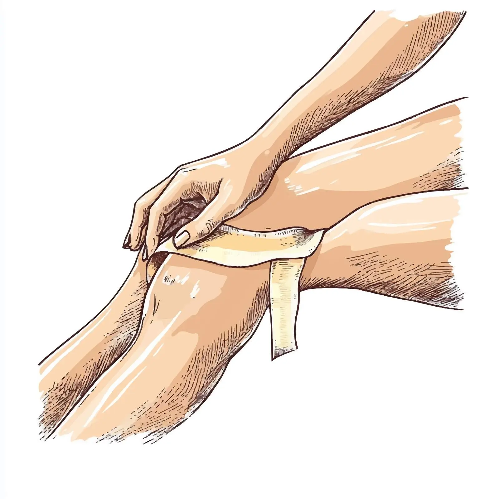 Hands Applying Waxing Strip - Hand-Drawn Illustration – free waxing image from Dotvec