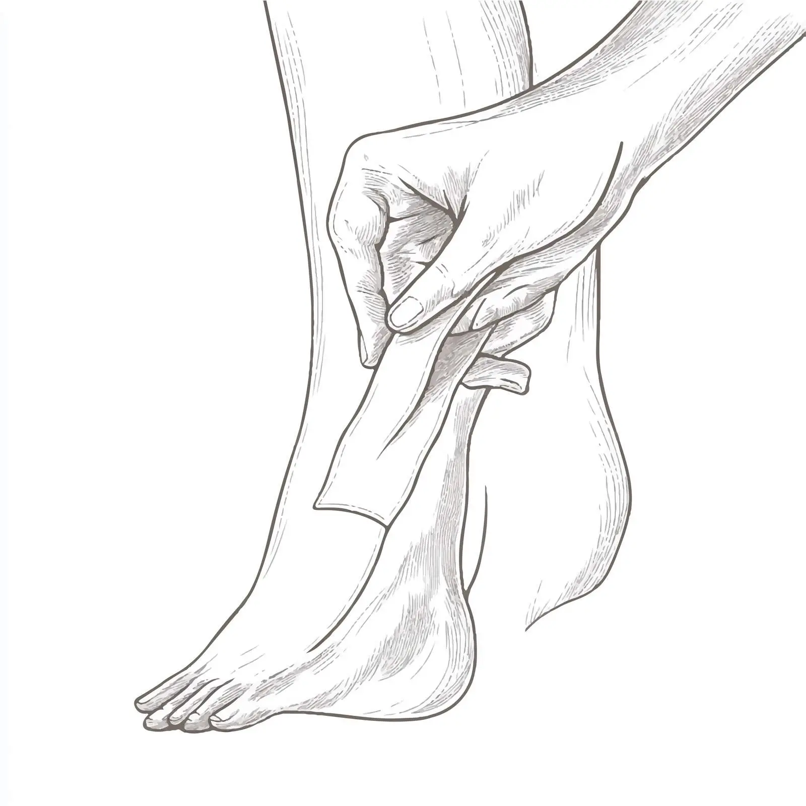 Hands Applying Waxing Strip Sketch – free waxing image from Dotvec