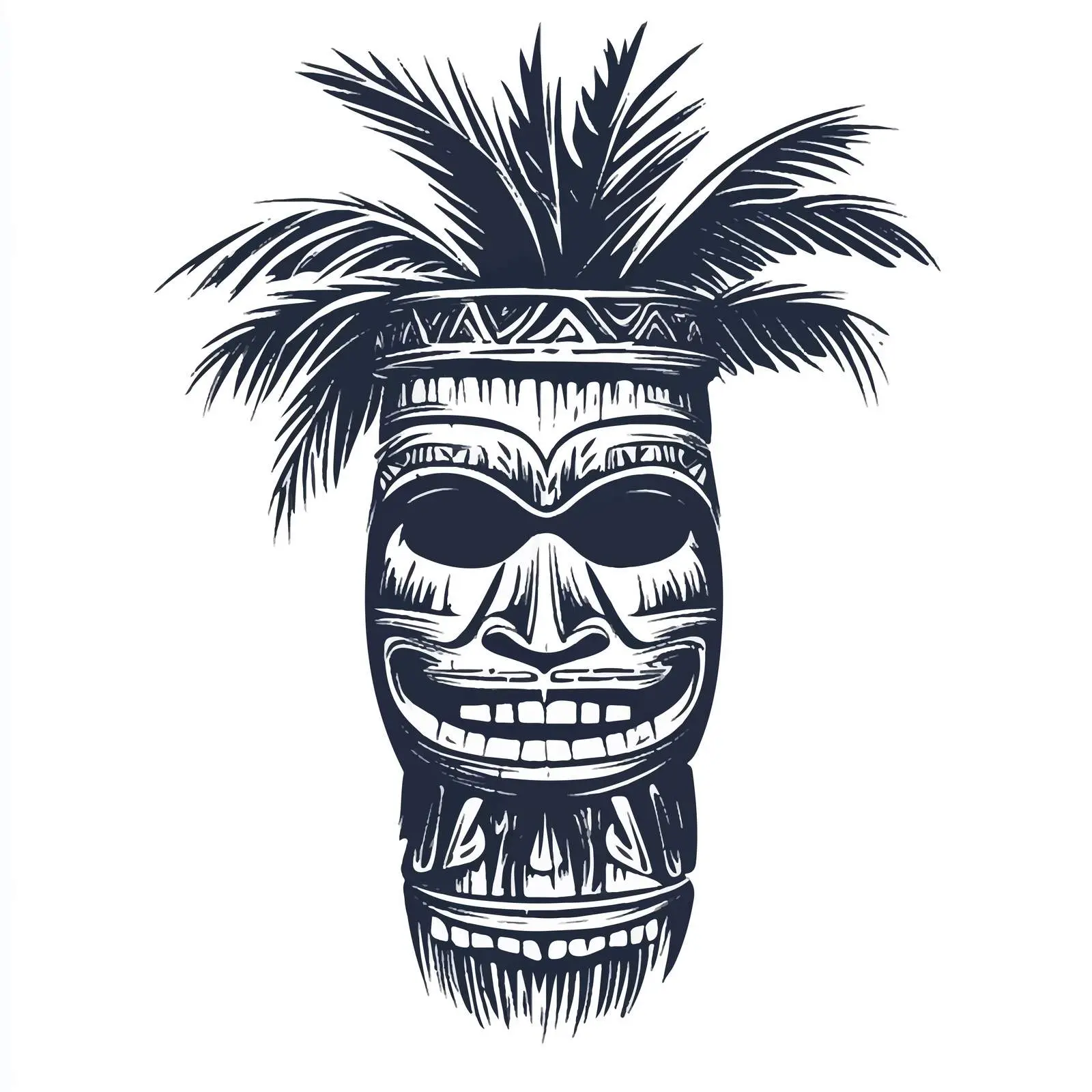 Hand-Drawn Tribal Mask Sketch of Hawaii — free download from Dotvec
