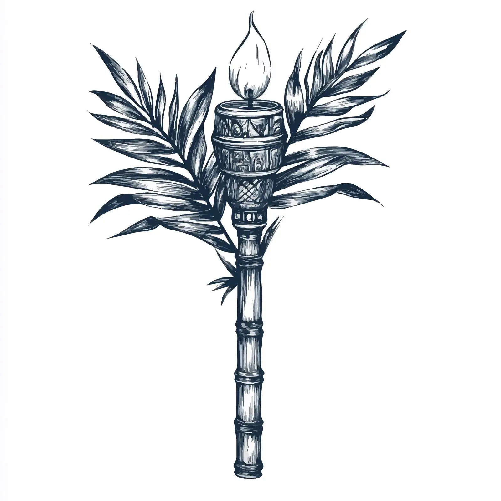Hawaiian Bamboo Torch Hand-Drawn Vector Sketch — free download from Dotvec