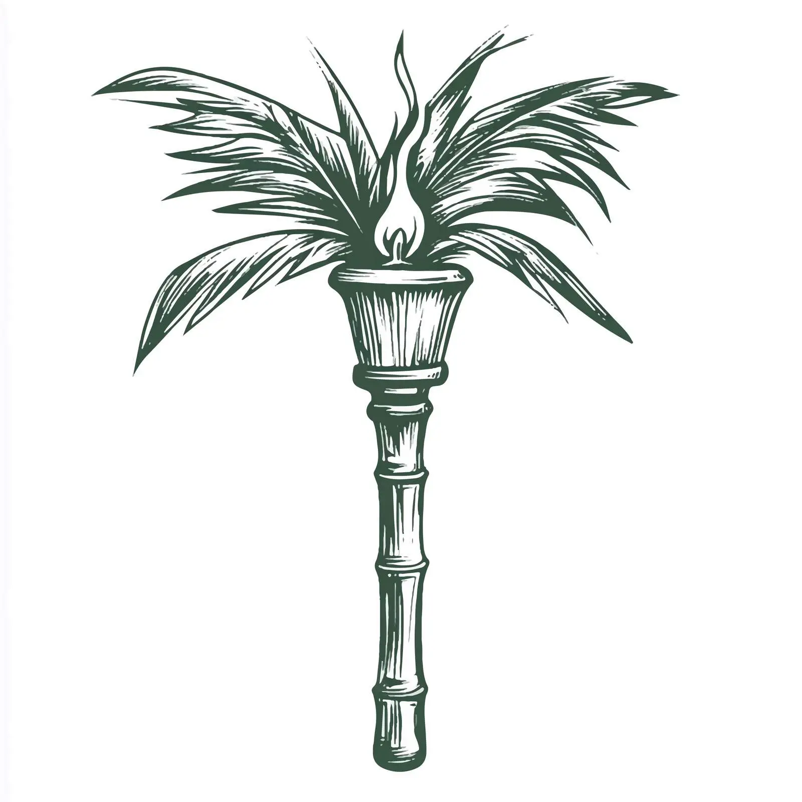 Hawaiian Bamboo Torch Hand-Drawn Sketch — free download from Dotvec