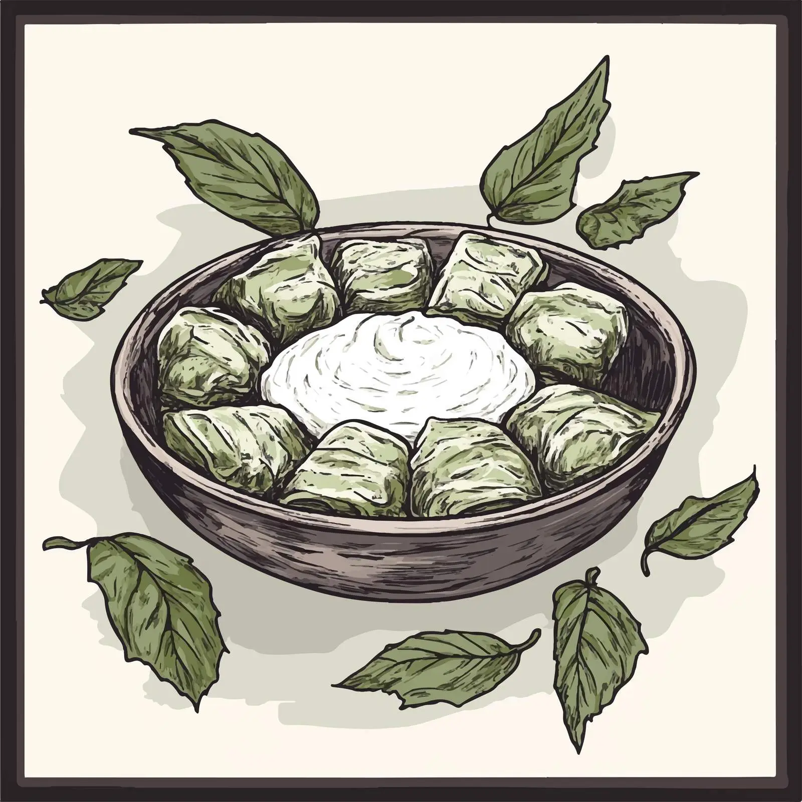 Hand-Drawn Azerbaijan Dolma Sketch — free download from Dotvec