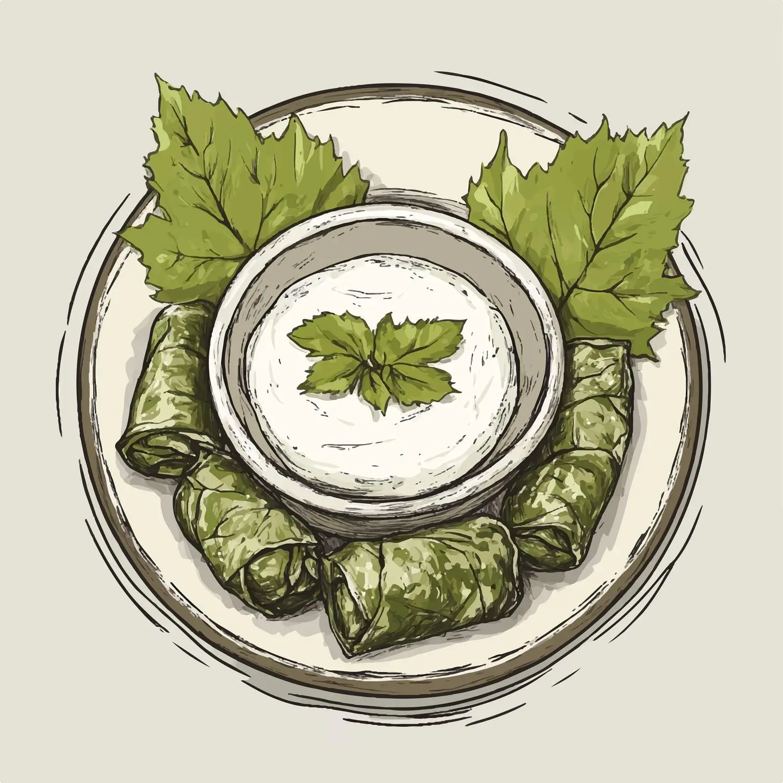 Hand-Drawn Dolma: Traditional Azerbaijani Cuisine — free download from Dotvec