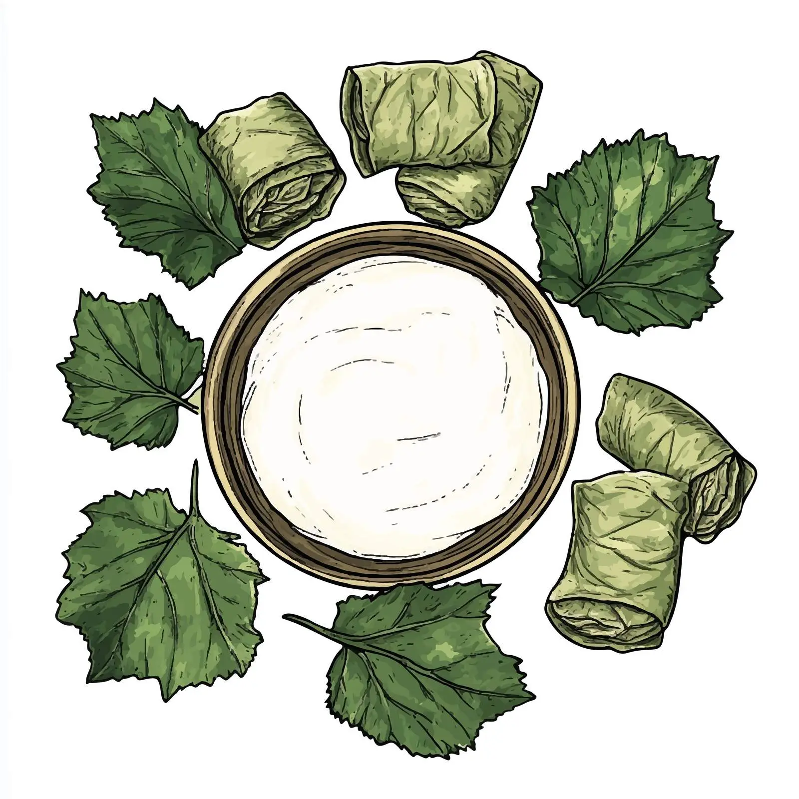 Hand-Drawn Dolma Illustration from Azerbaijan — free download from Dotvec