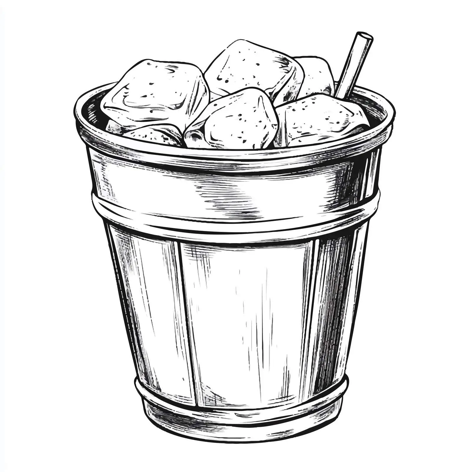Hand Drawn Ice Bucket for Refreshing Drinks — free download from Dotvec
