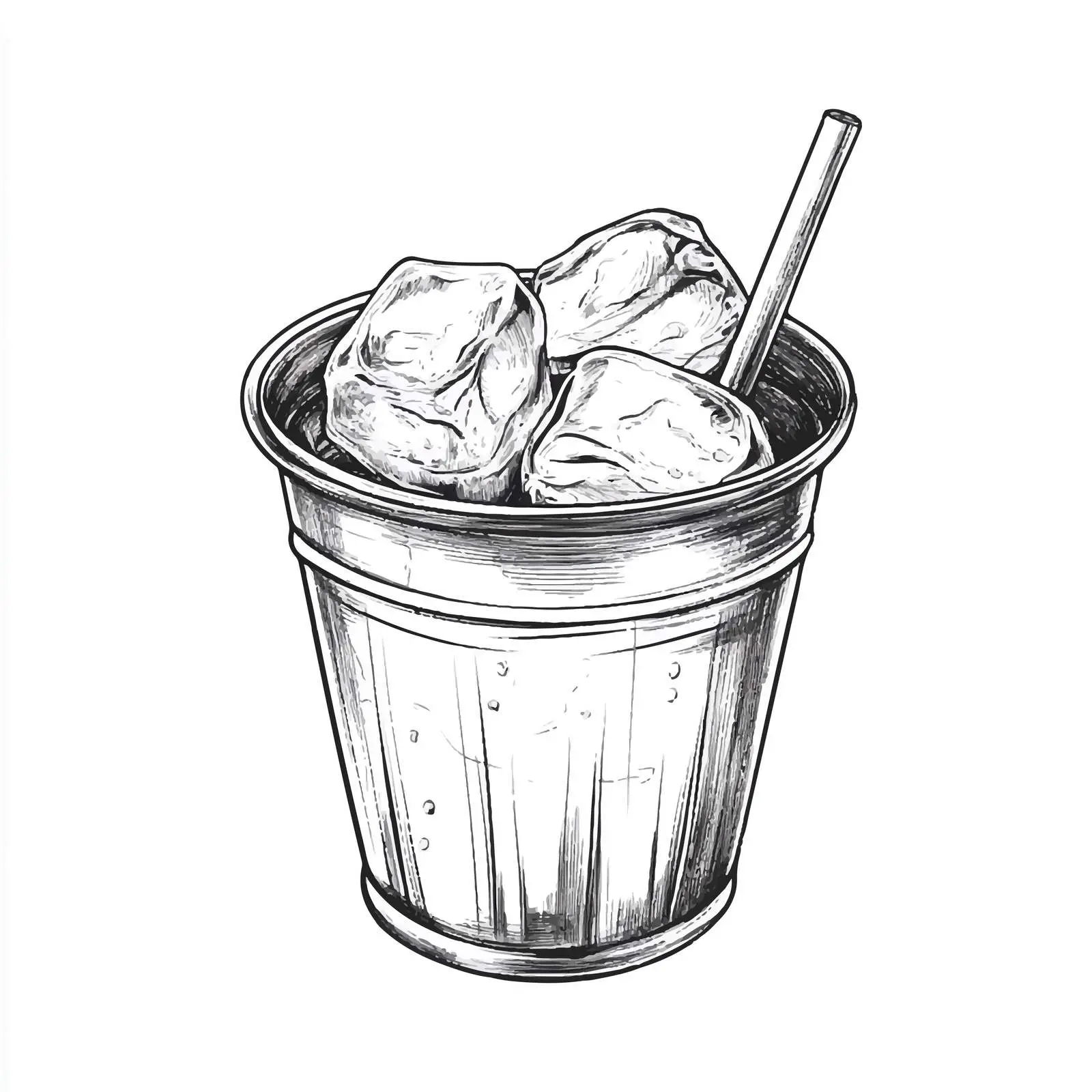 Hand-Drawn Ice Bucket for Cold Beverages — free download from Dotvec