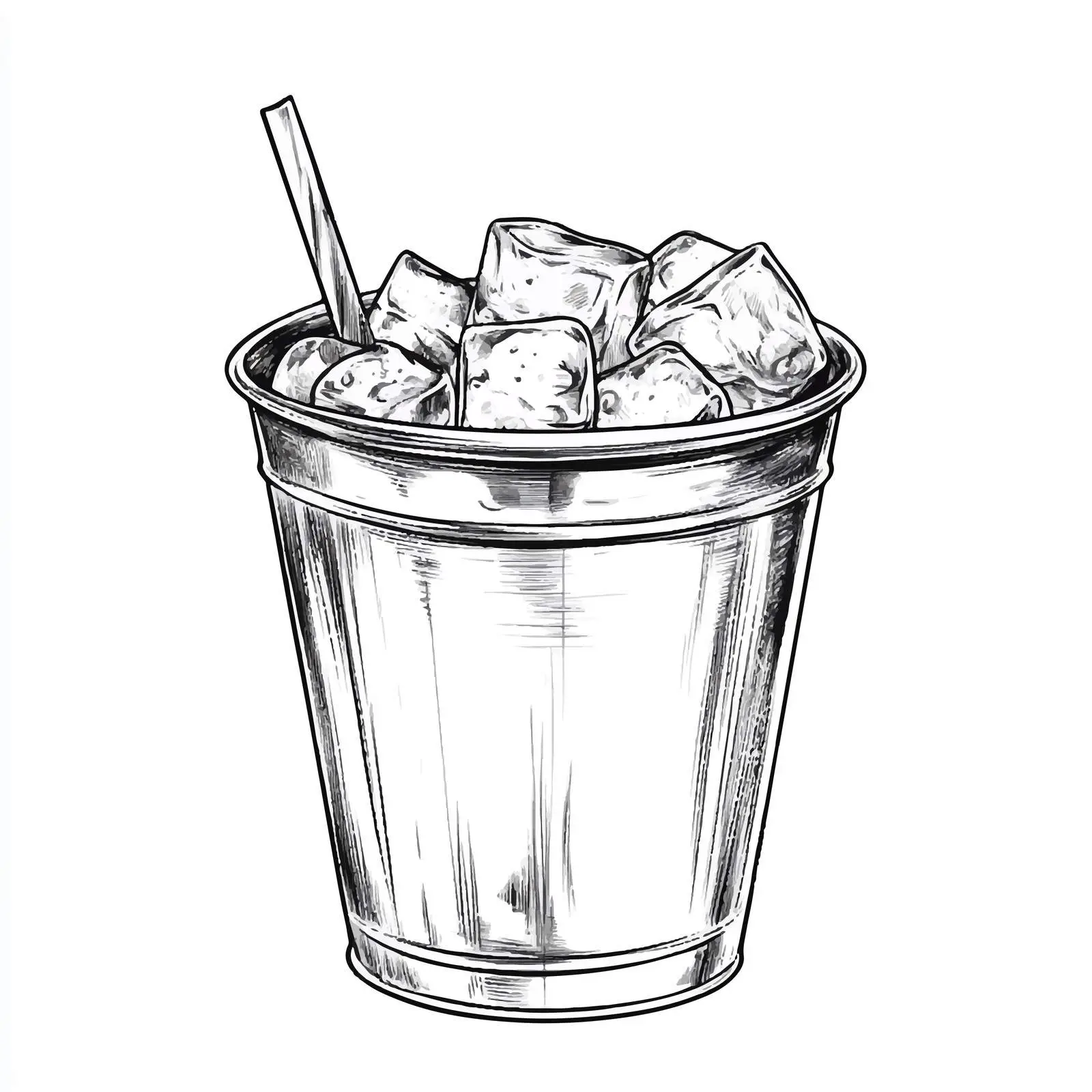 Hand-Drawn Ice Bucket for Cold Drinks — free download from Dotvec