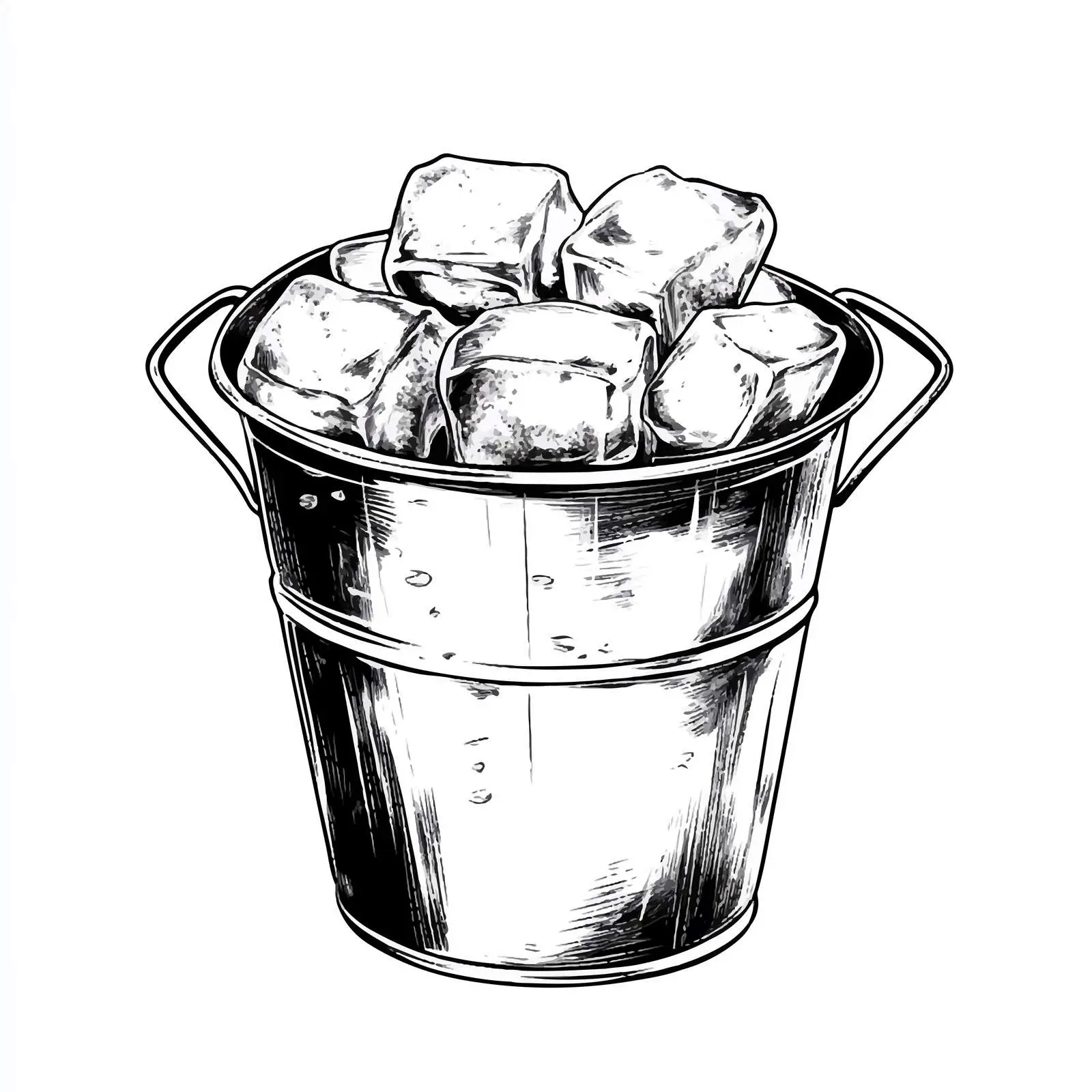 Hand-Drawn Ice Bucket for Cold Beverages — free download from Dotvec
