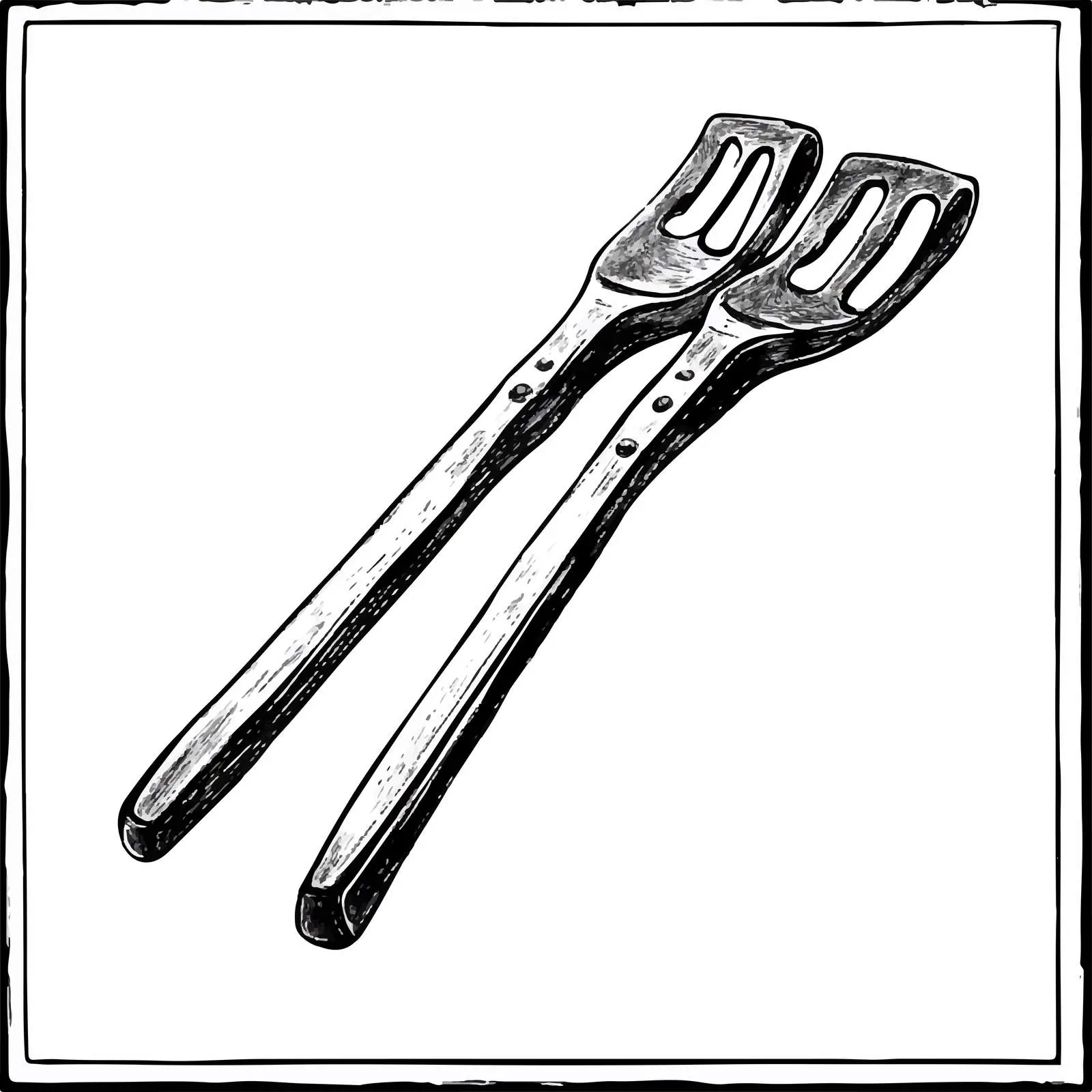 Hand-Drawn Ice Tongs Sketch on White Background — free download from Dotvec